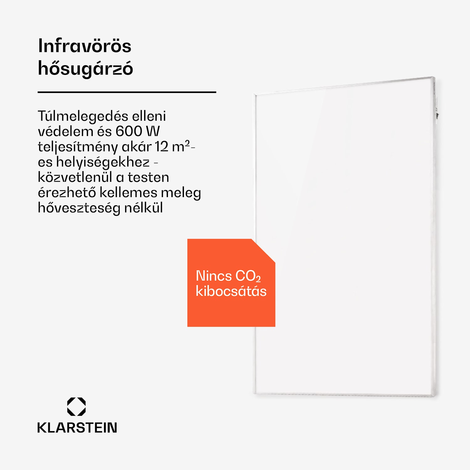 Wonderwall 600 Smart, infravörös hősugárzó, 60 x 100 cm, 600 W, heti időzítő, IP24, fehér 100 x 60 cm | 600 W | Igen