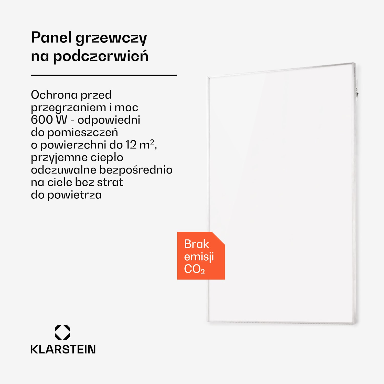 Wonderwall Smart, panel grzewczy na podczerwień, grzejnik, 60 x 120 cm, 600 W, programator czasowy, IP24, biały 100 x 60 cm | 600 W | Tak