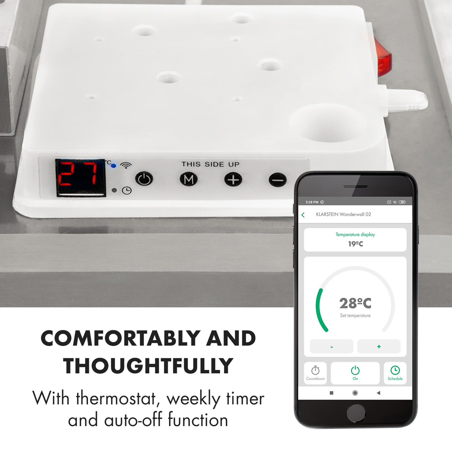 Wonderwall 600 Smart, infravörös hősugárzó, 60 x 100 cm, 600 W, heti időzítő, IP24, fehér 100 x 60 cm | 600 W | Igen