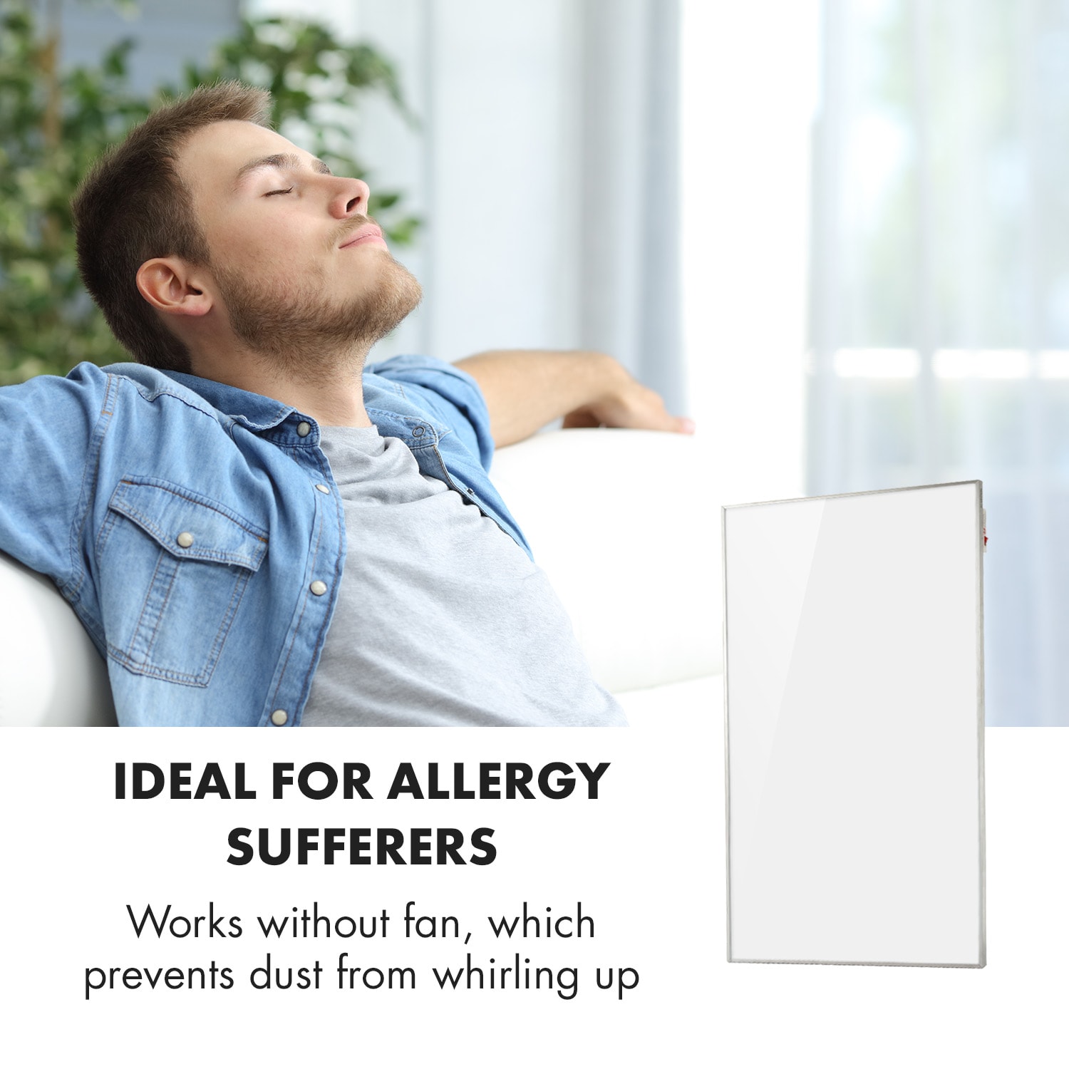 Wonderwall 600 Smart, infravörös hősugárzó, 60 x 100 cm, 600 W, heti időzítő, IP24, fehér 100 x 60 cm | 600 W | Igen