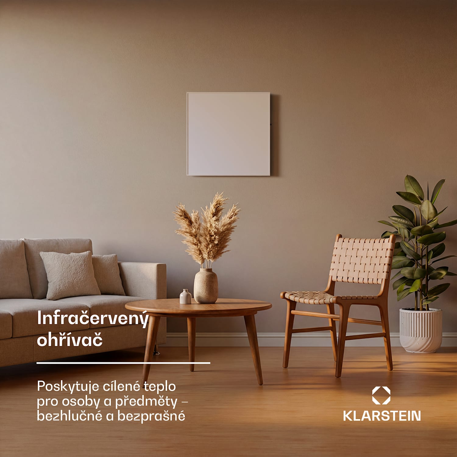 Wonderwall 360 Smart, infračervený ohřívač, 60 x 60 cm, 360 W, časovač, IP24, bílý 60 x 60 cm | 360 W | Ano | Bílá