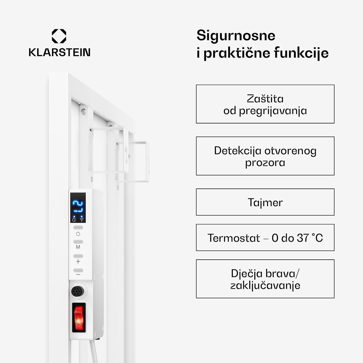 Wonderwall 360 Smart, infracrvena grijalica, 60 x 60 cm, 360 W, tjedni timer, IP24, bijela 