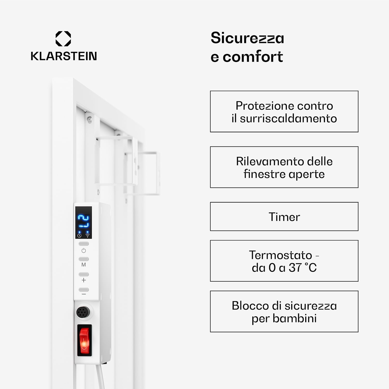 Wonderwall Smart - Pannello riscaldante a infrarossi, 60 x 60 cm, controllo con app, 360 W, timer settimanale, IP24 