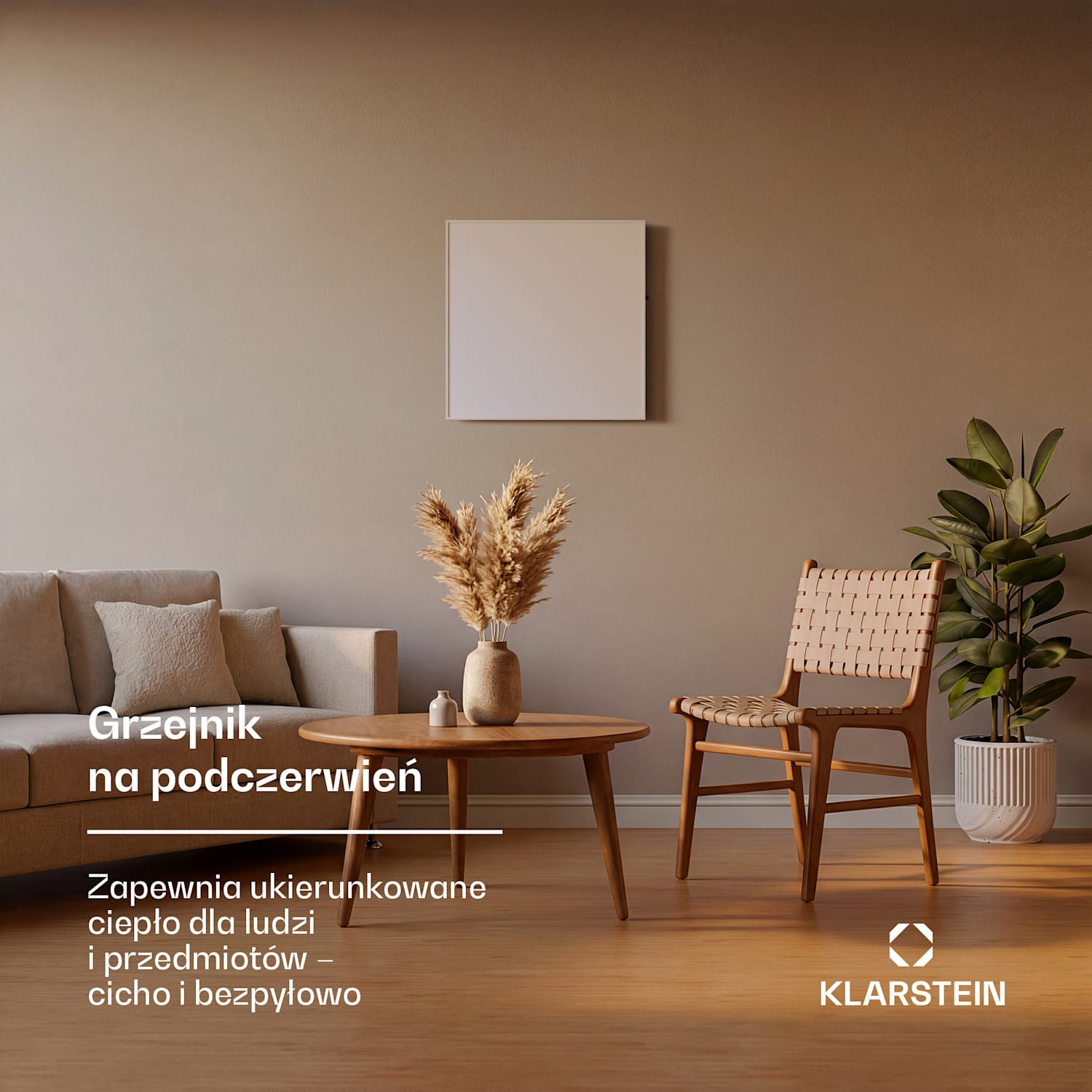 Wonderwall Smart, panel grzewczy na podczerwień, grzejnik, 60 x 60 cm, 360 W, programator czasowy, IP24, biały 60 x 60 cm | 360 W | Tak | Biały