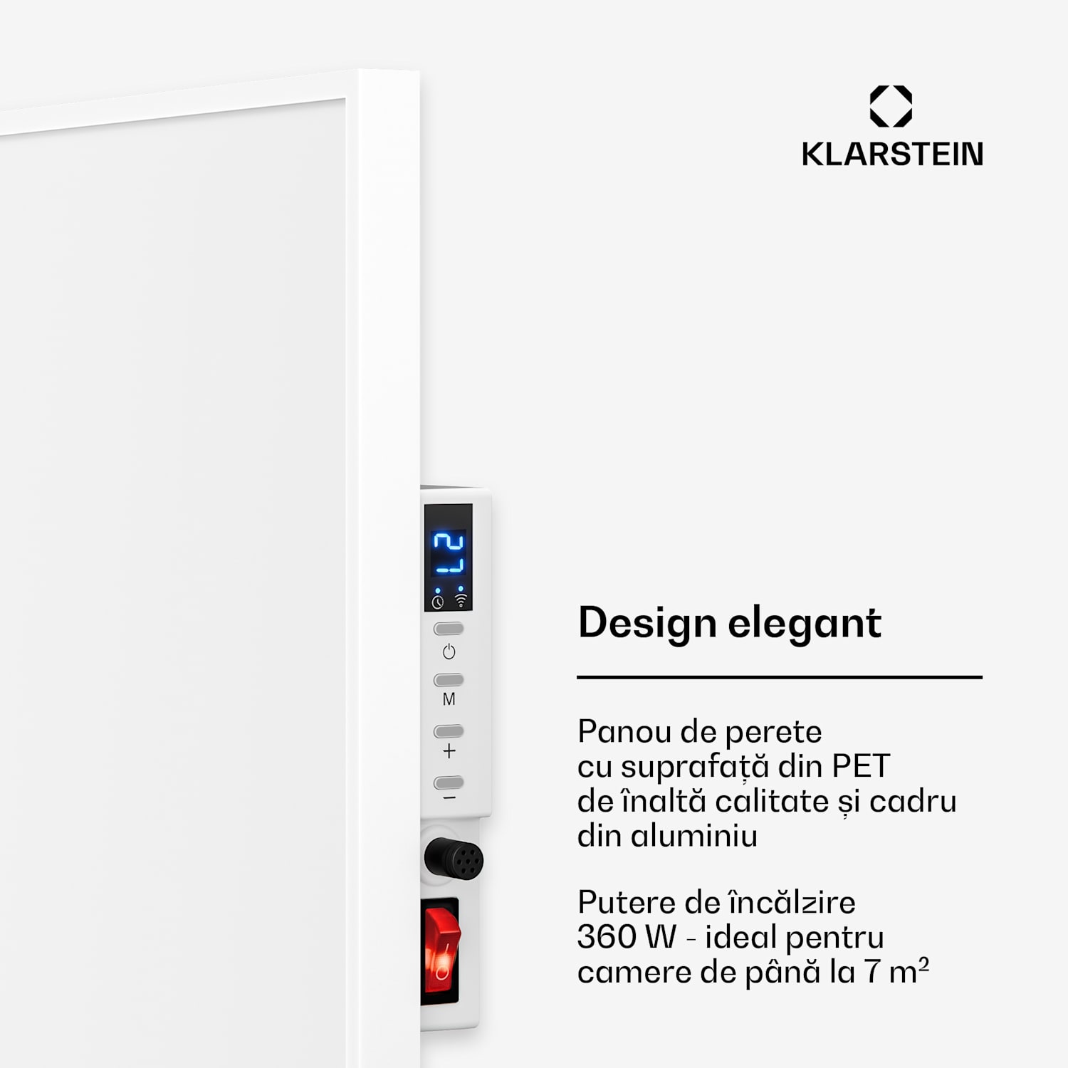 Wonderwall 360 Smart, încălzitor pe infraroșu, 60 x 60 cm, 360 W, cronometru săptămânal, IP24, alb 60 x 60 cm | 360 W | Da | Alb