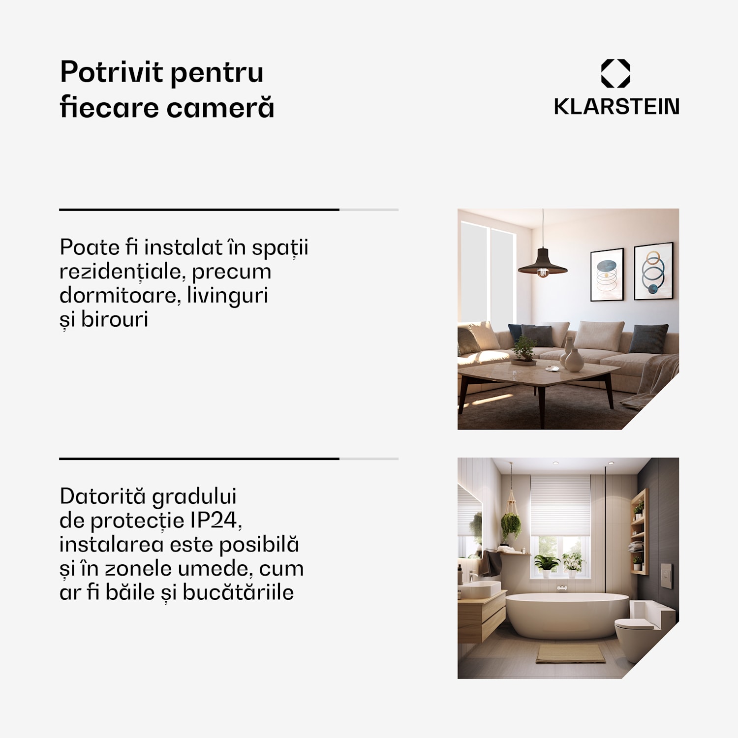 Wonderwall 360 Smart, încălzitor pe infraroșu, 60 x 60 cm, 360 W, cronometru săptămânal, IP24, alb 60 x 60 cm | 360 W | Da | Alb