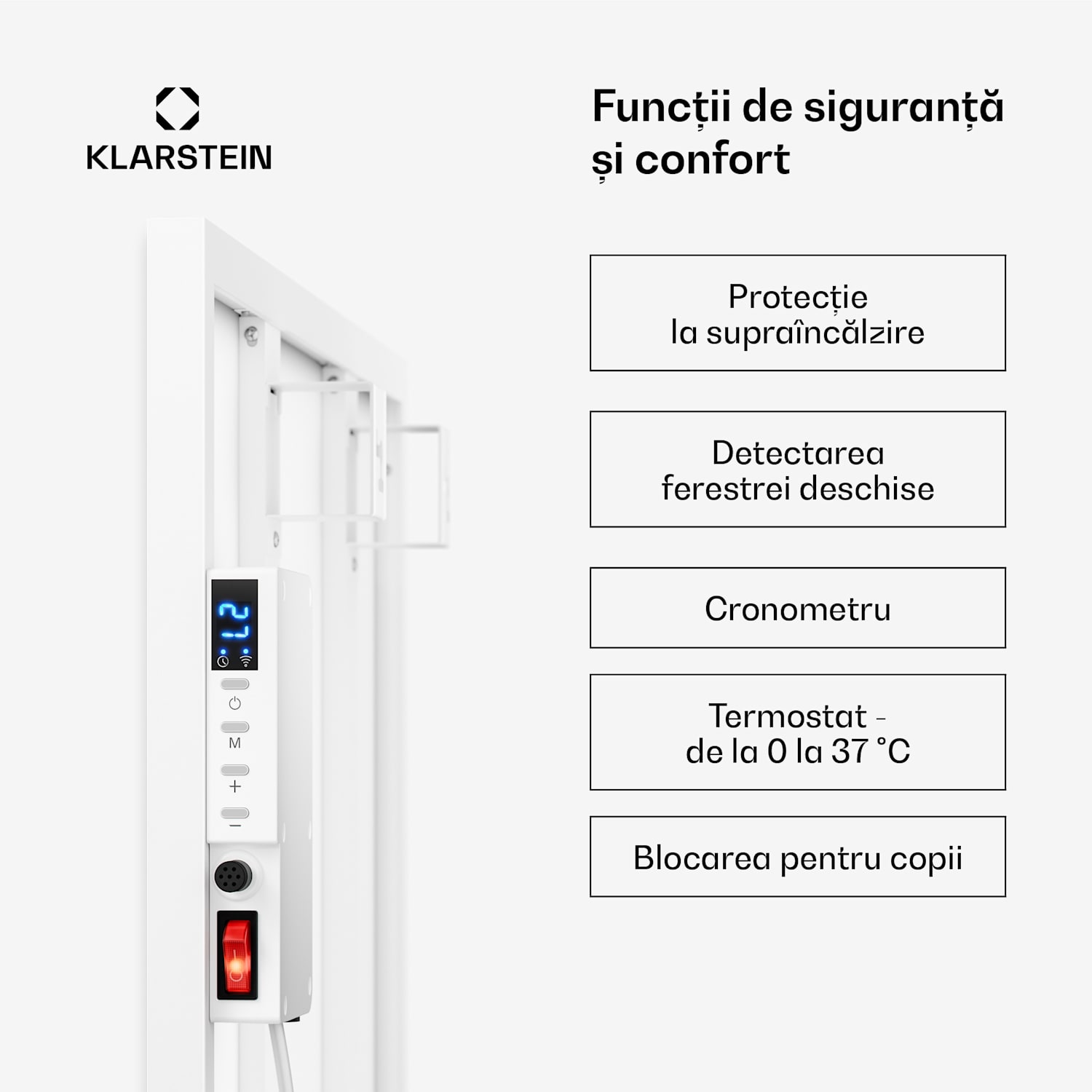 Wonderwall 360 Smart, încălzitor pe infraroșu, 60 x 60 cm, 360 W, cronometru săptămânal, IP24, alb 60 x 60 cm | 360 W | Da | Alb