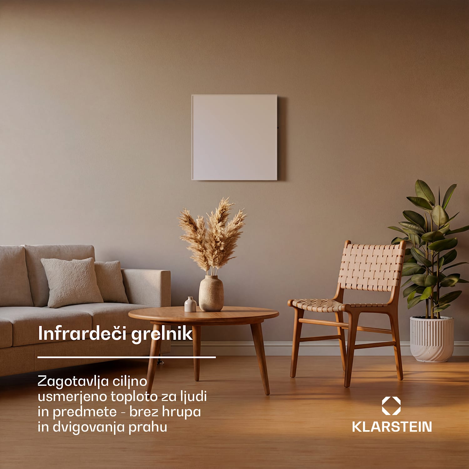 Wonderwall 360 Smart, infra plošča, infrardeč grelnik, 60 x 60 cm, 360 W, tedenski časovnik, IP24, bela 