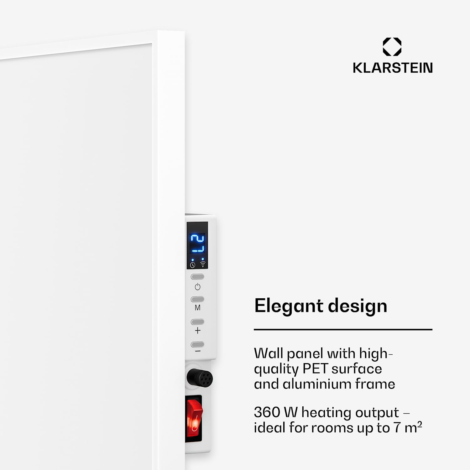 Aquecedor de infravermelhos Wonderwall Smart 60x60cm Controlo por App 360W Temporizador semanal IP24 