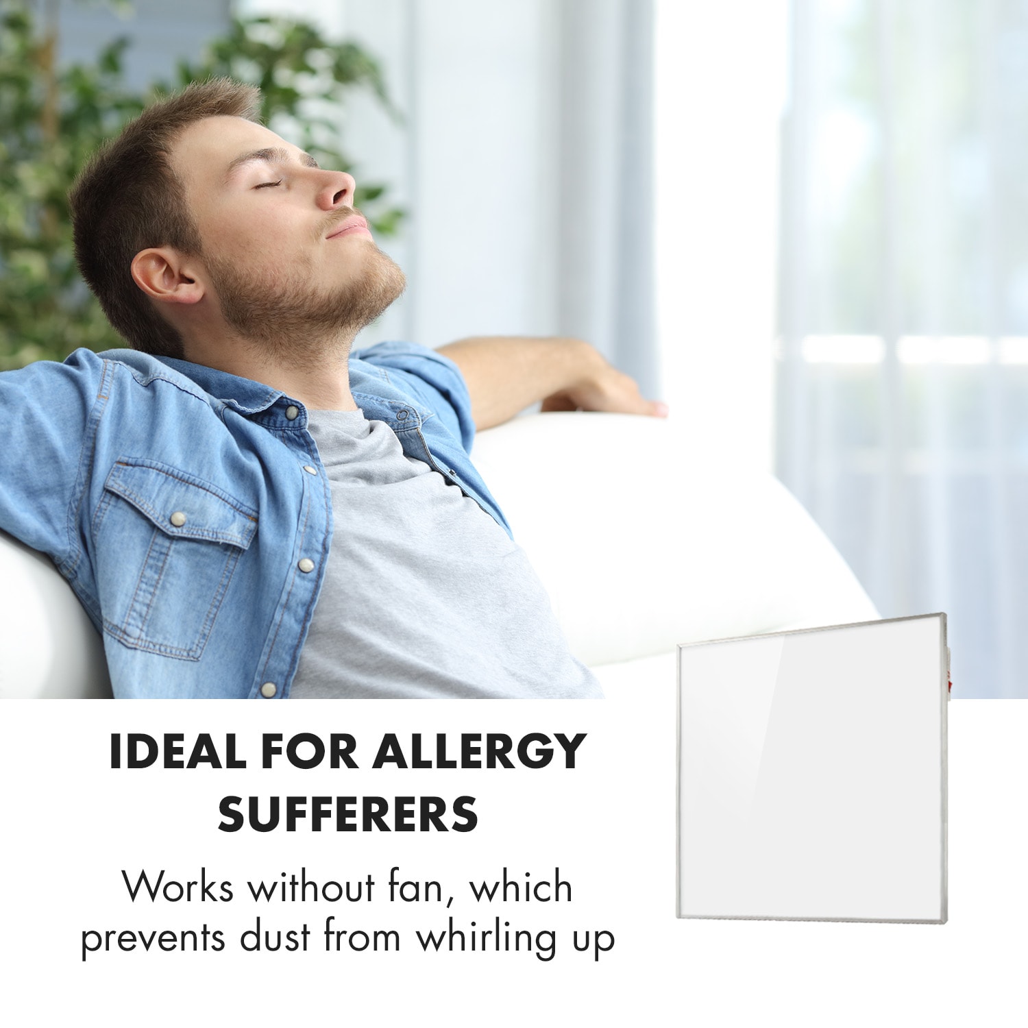 Wonderwall Smart Panel calefactor infrarrojo 60x60cm 360W Temporizador semanal IP24 Blanco 60 x 60 cm | 360 W | Sí | Blanco