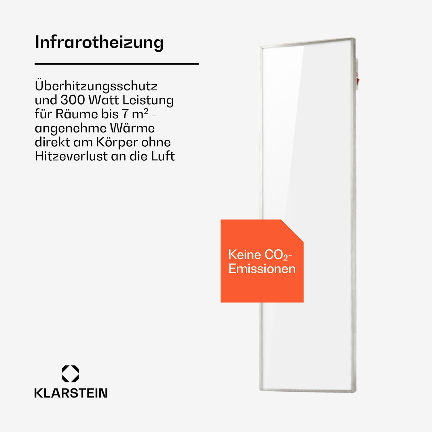 Wonderwall Smart Infrarotheizung 100x30cm App 300W Wochentimer IP24 100x30 cm | 300 W | Ja