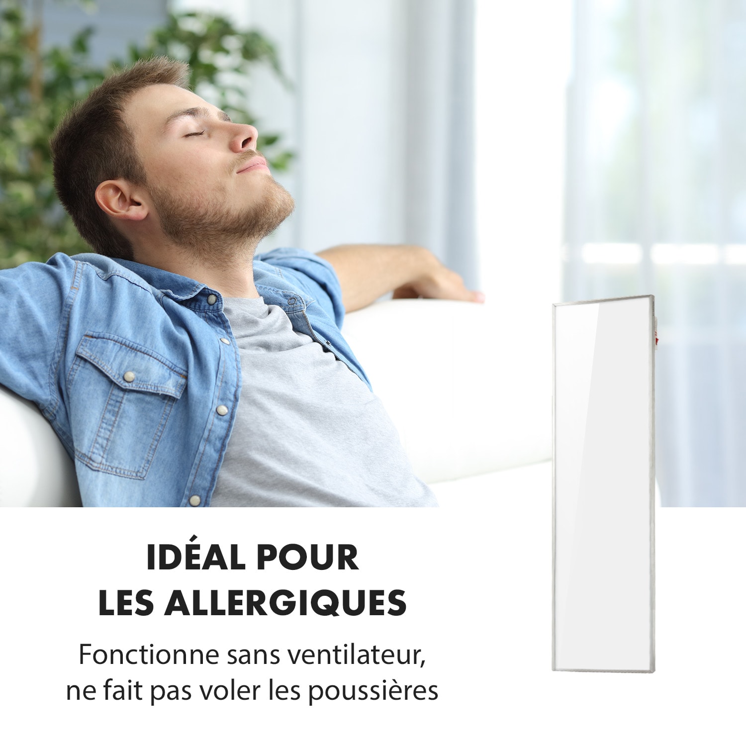Wonderwall Smart radiateur infrarouge 100 x 30 cm contrôle par application 300 W Minuteur hebdomadaire IP24 100x30 cm | 300 W | Oui