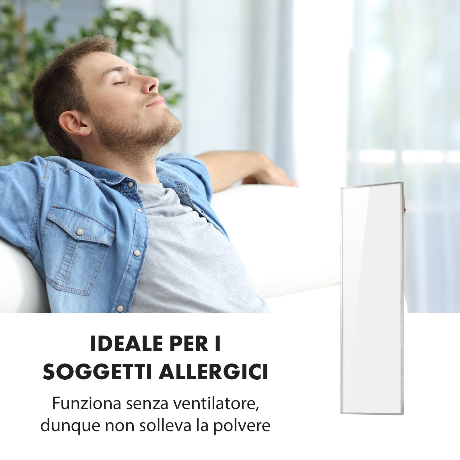 Wonderwall Smart - Pannello riscaldante a infrarossi, 100 x 30 cm, controllo con app, 300 W, timer settimanale, IP24 100x30 cm | 300 W | Sì