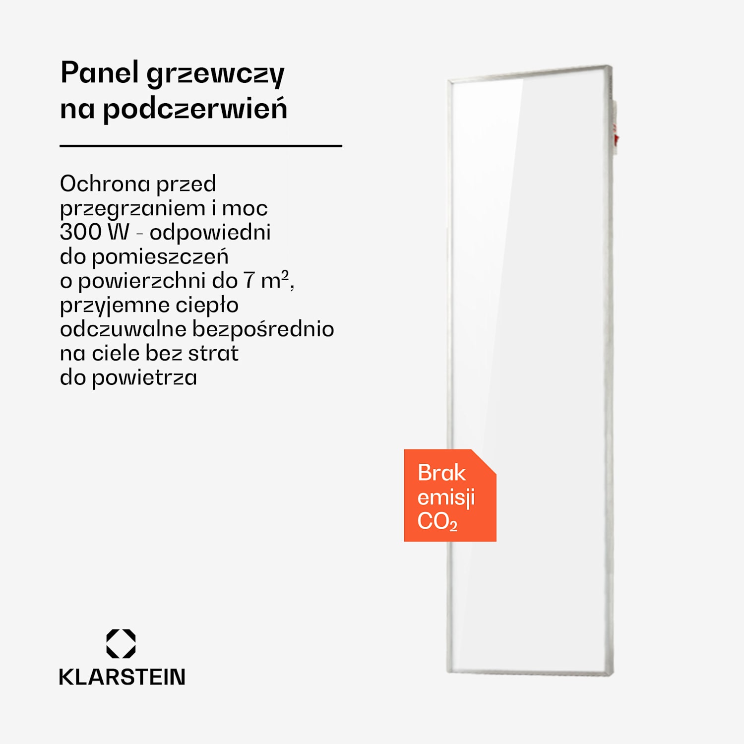 Wonderwall Smart, panel grzewczy na podczerwień, grzejnik, 30 x 100 cm, 300 W, programator czasowy, IP24, biały 