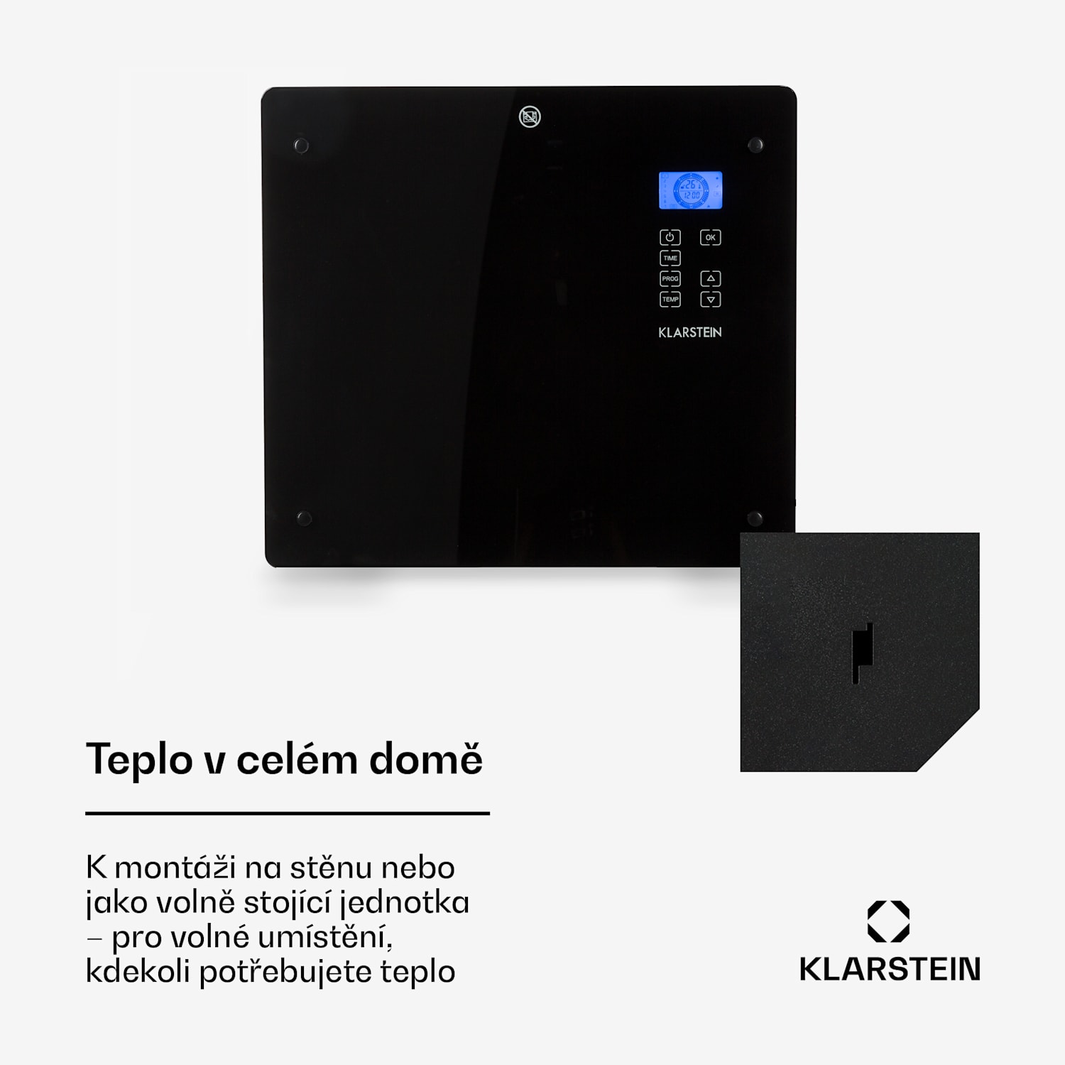 Norderney, konvektor, termostat, časovač, 1000 W, 20 m², černý 1000 W | Černá