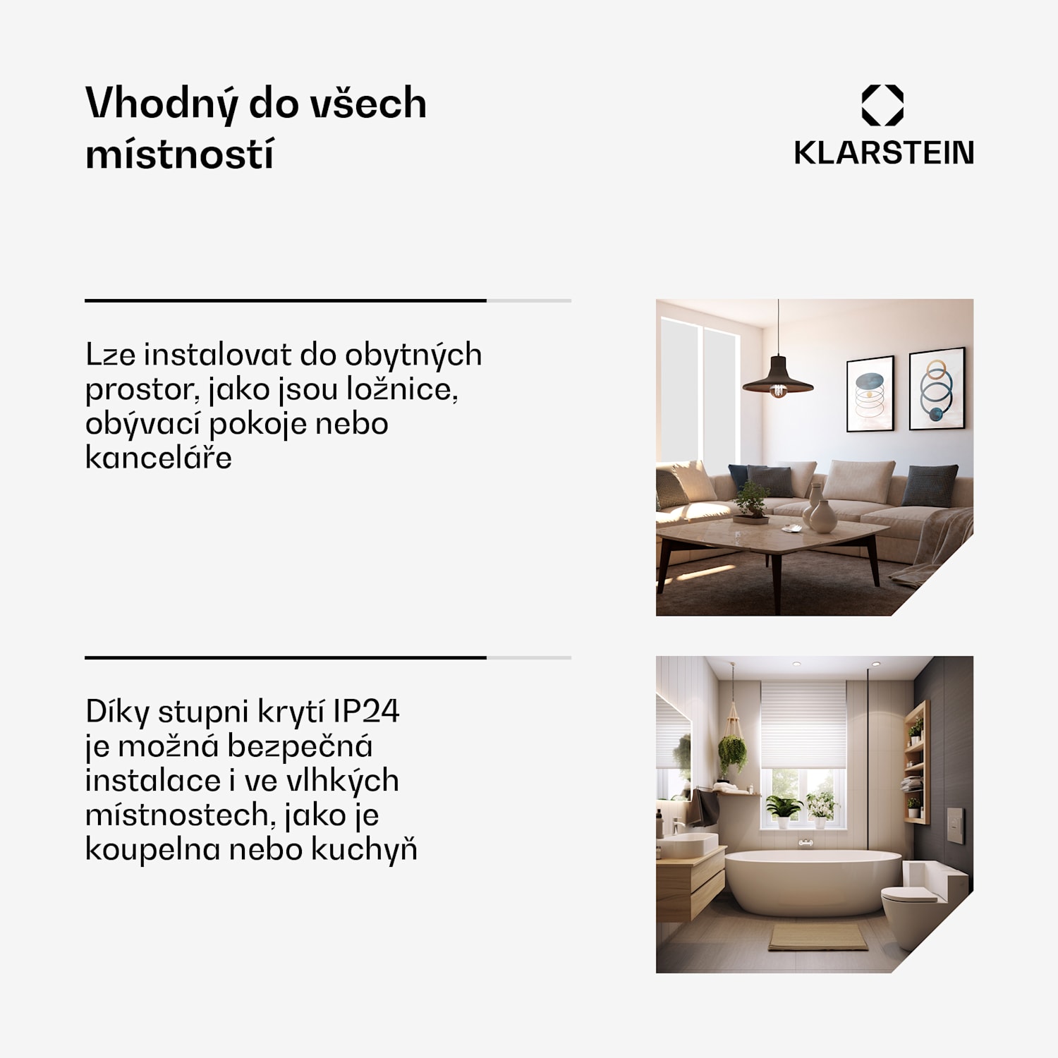 Norderney, konvektor, termostat, časovač, 1000 W, 20 m², černý 1000 W | Černá