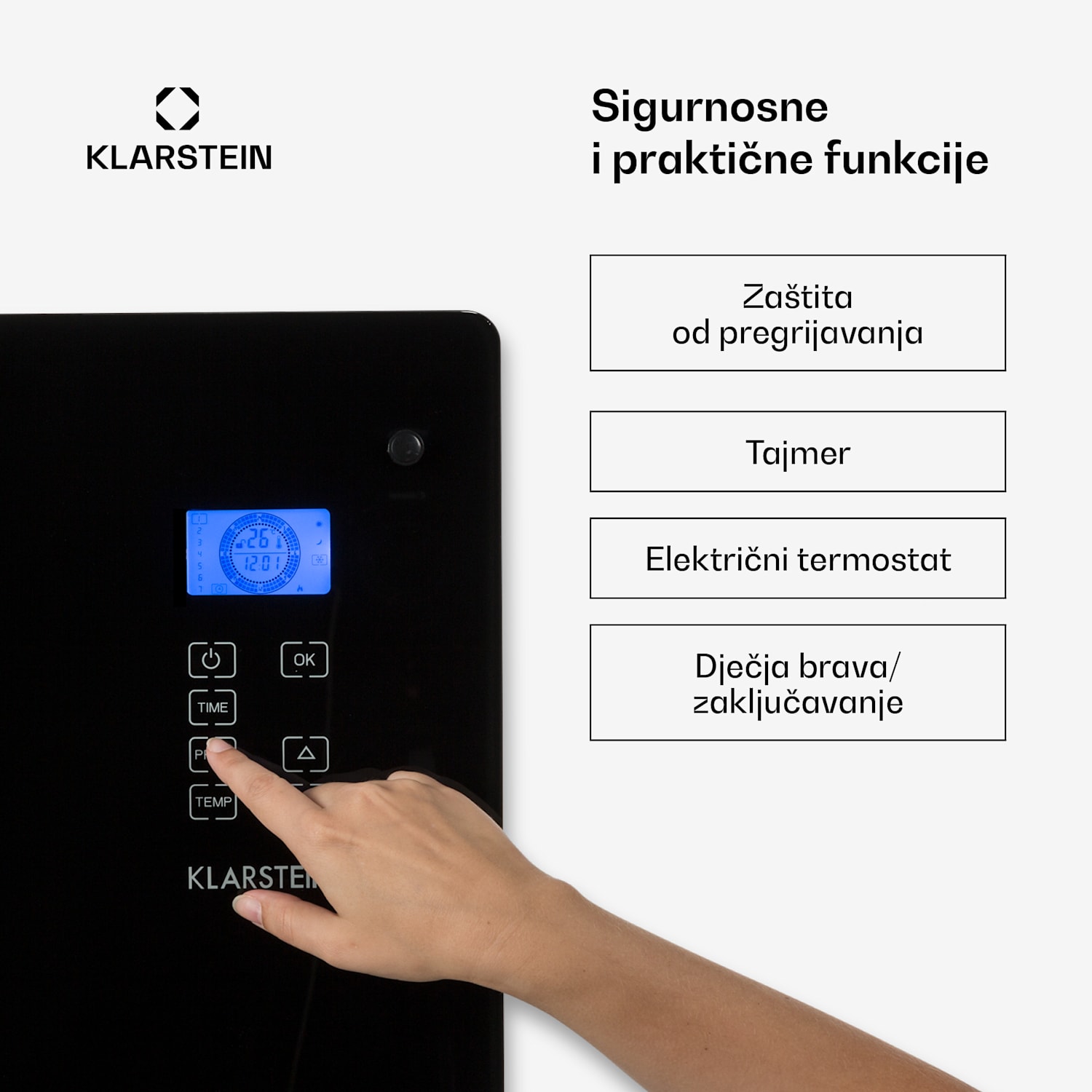 Norderney, konvekcijska grijalica, termostat, timer, 1000 W, 20 m², crna 
