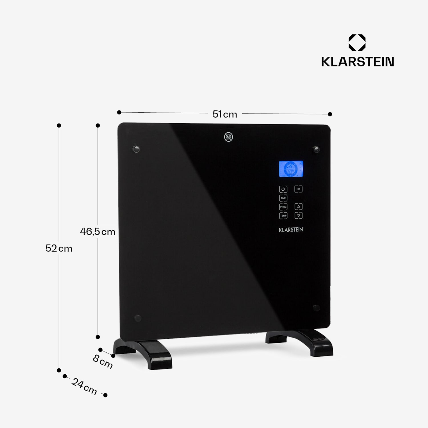Norderney, konvektor, 1000 W, termostat, časovač, 20 m², čierny 1000 W | Čierna