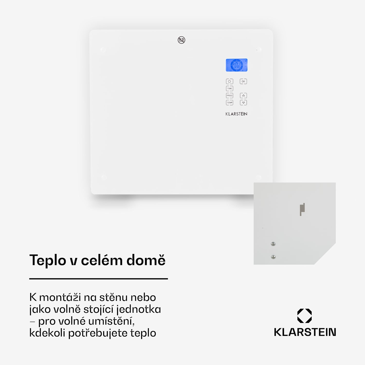 Norderney, konvektor, termostat, časovač, 1000 W, 20 m², bílý 1000 W | Bílá