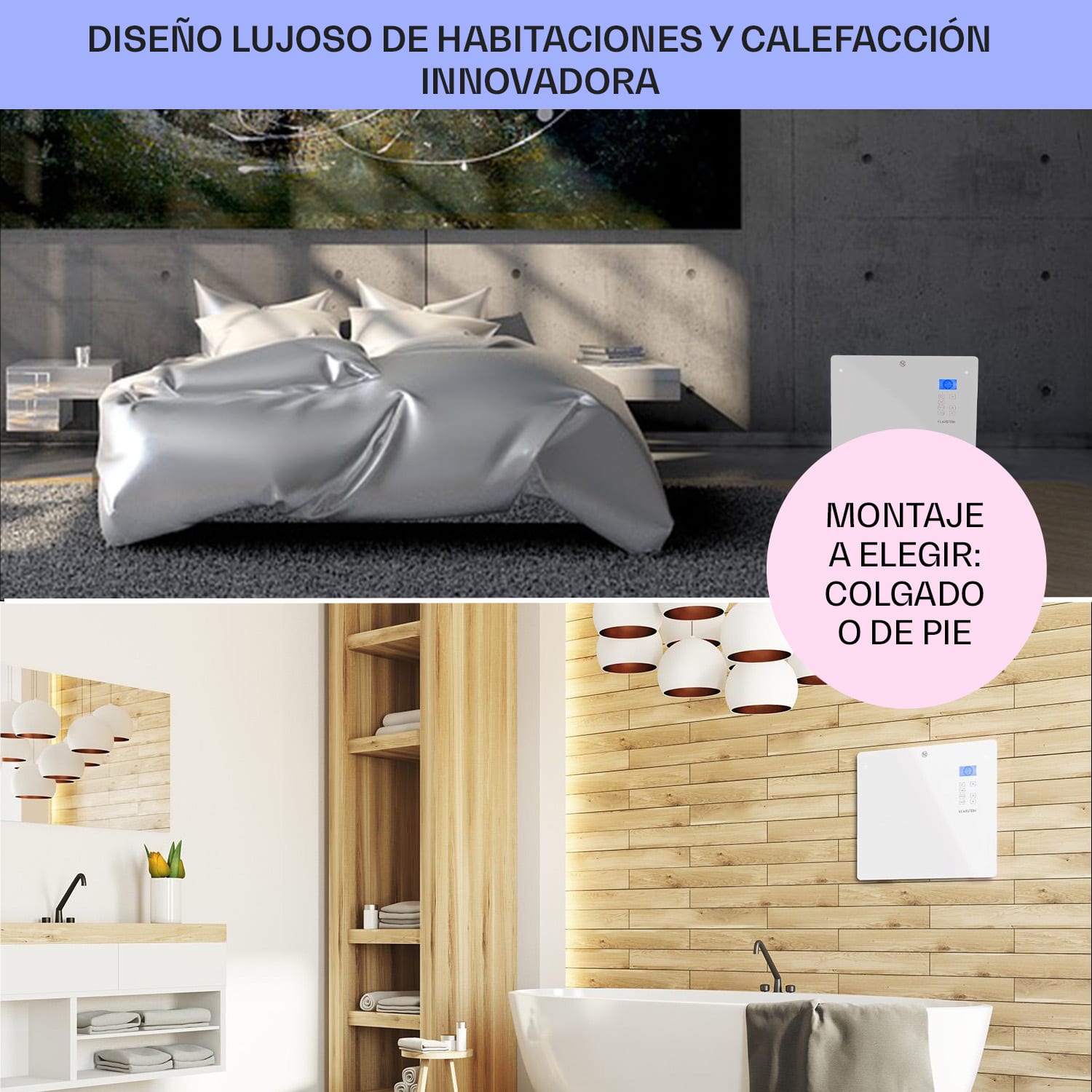 Norderney Convector Termostato Temporizador 1000W 20m² Blanco 