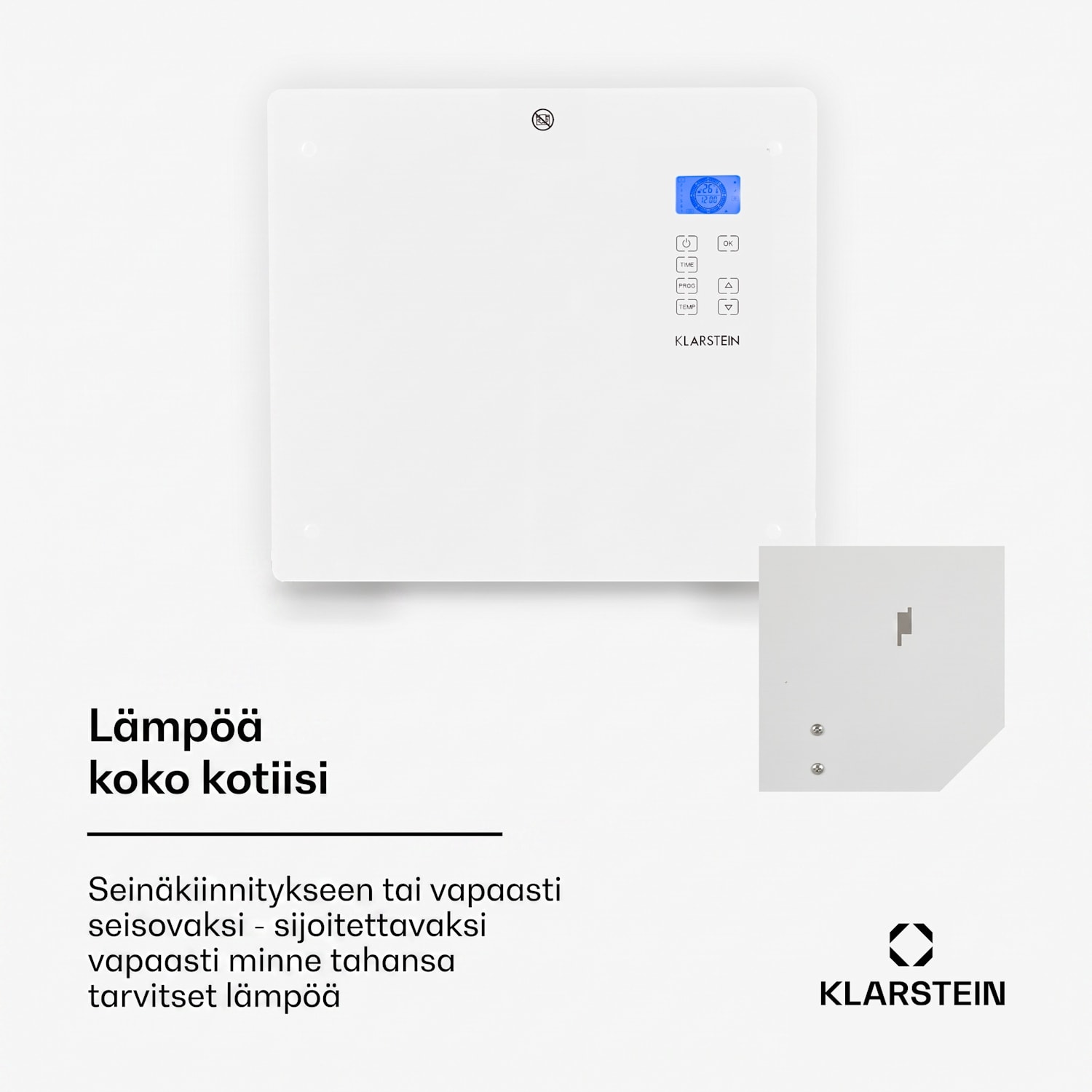 Norderney konvektorilämmitin termostaatti ajastin 1000 W 10 m² valkoinen 1000 W | Valkoinen