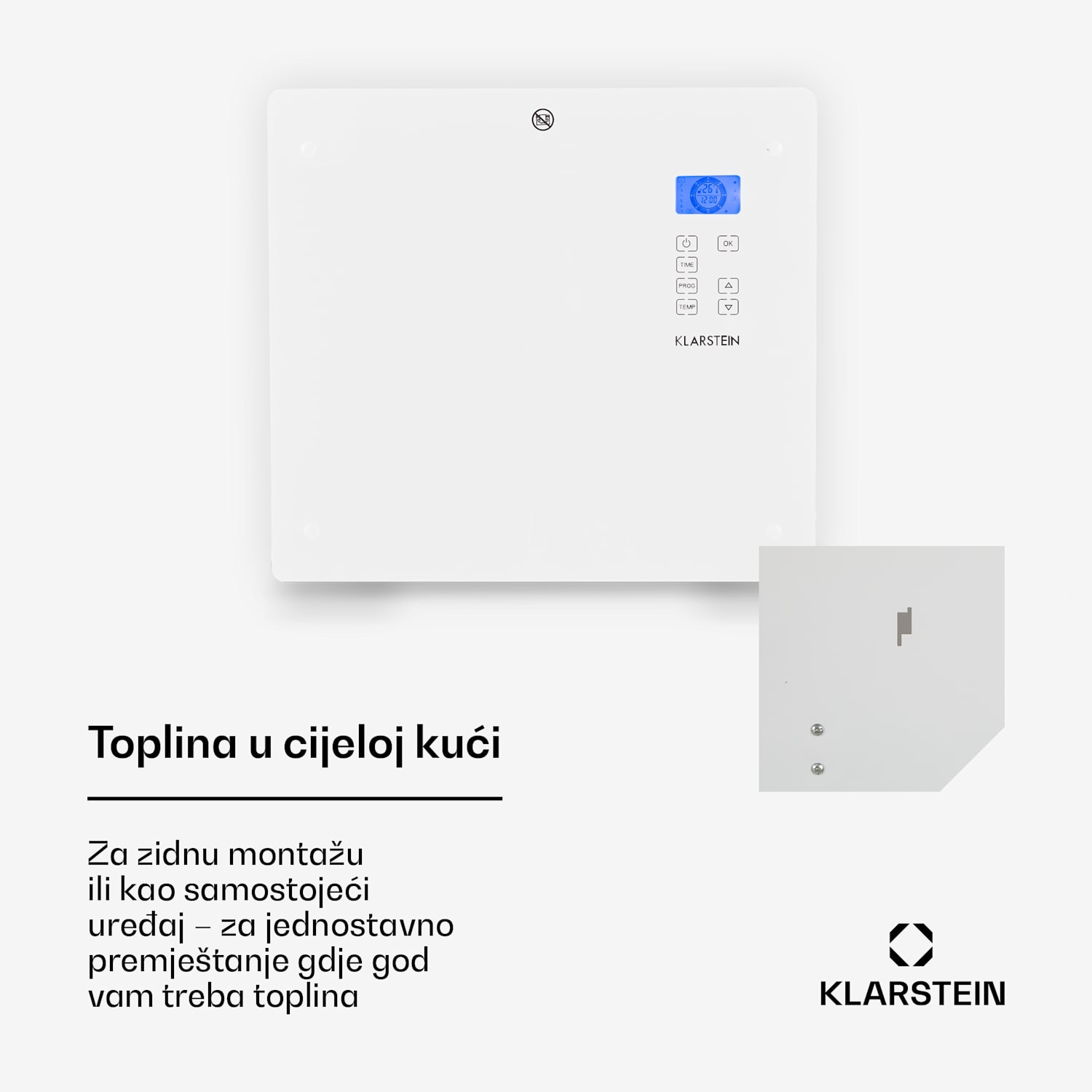 Norderney, konvekcijska grijalica, termostat, timer, 1000 W, 20 m², bijela 1000 W | Bijela