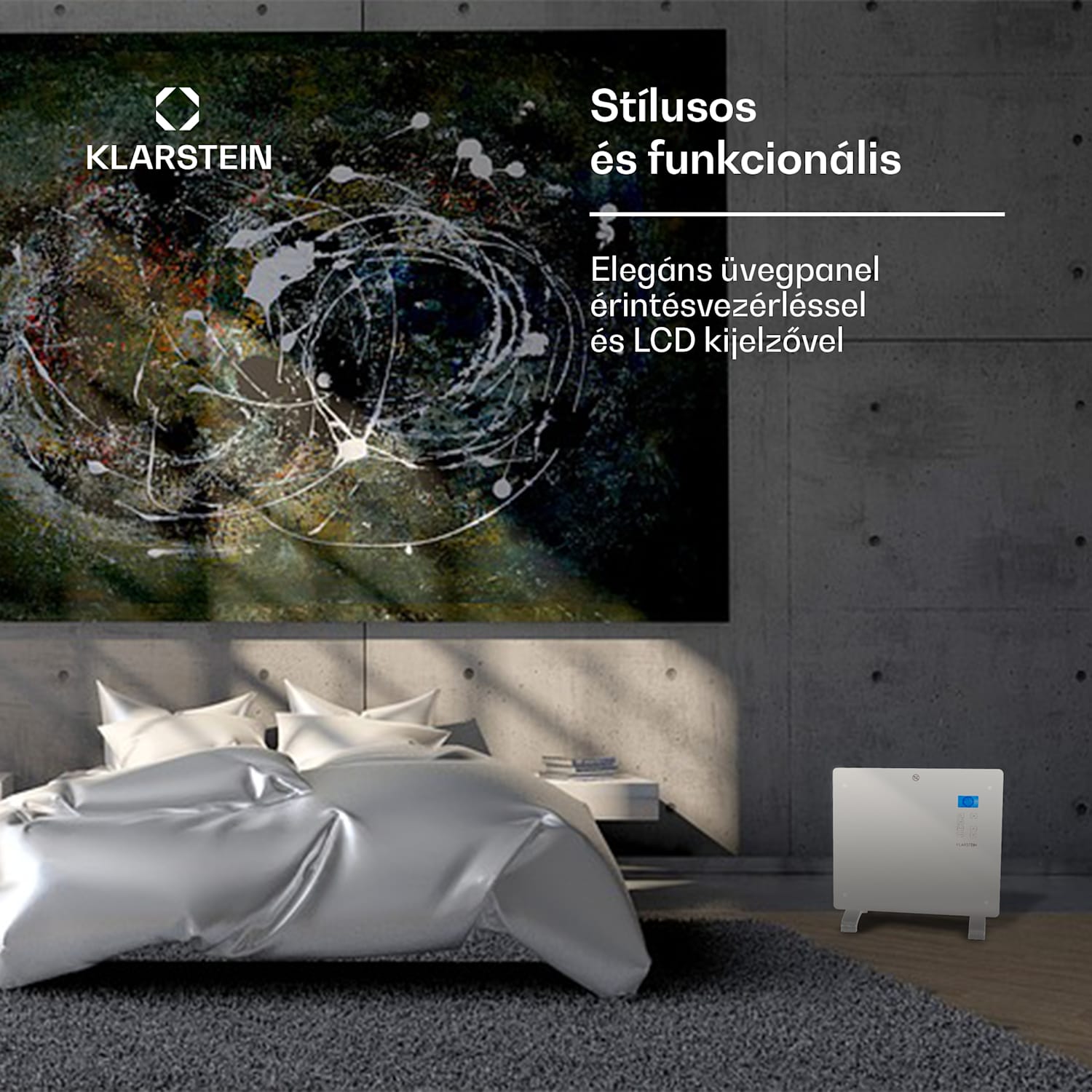 Norderney, konvektor, 1000 W termosztát, időzítő, 20 m², fehér 