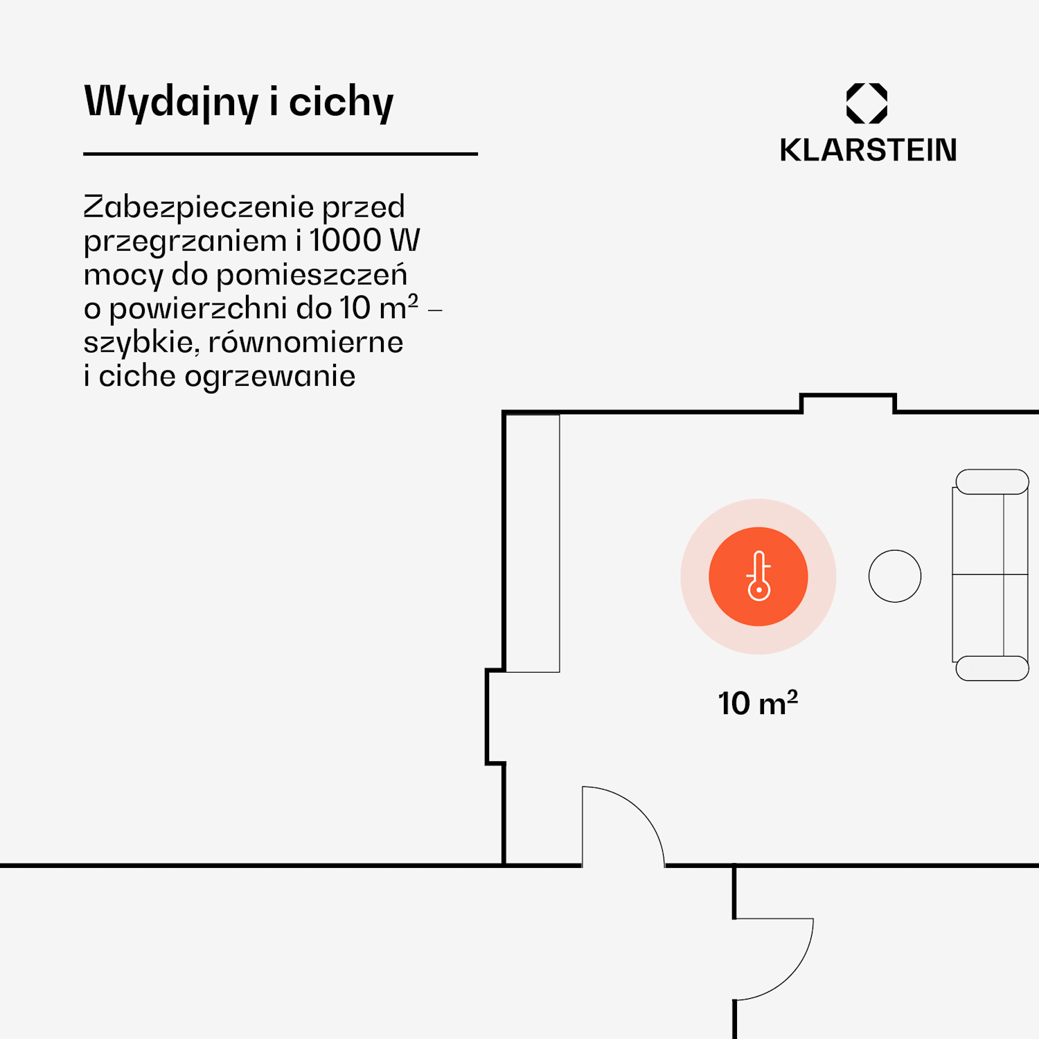 Norderney, grzejnik konwekcyjny, termostat, timer, 1000 W, 20 m², biały 