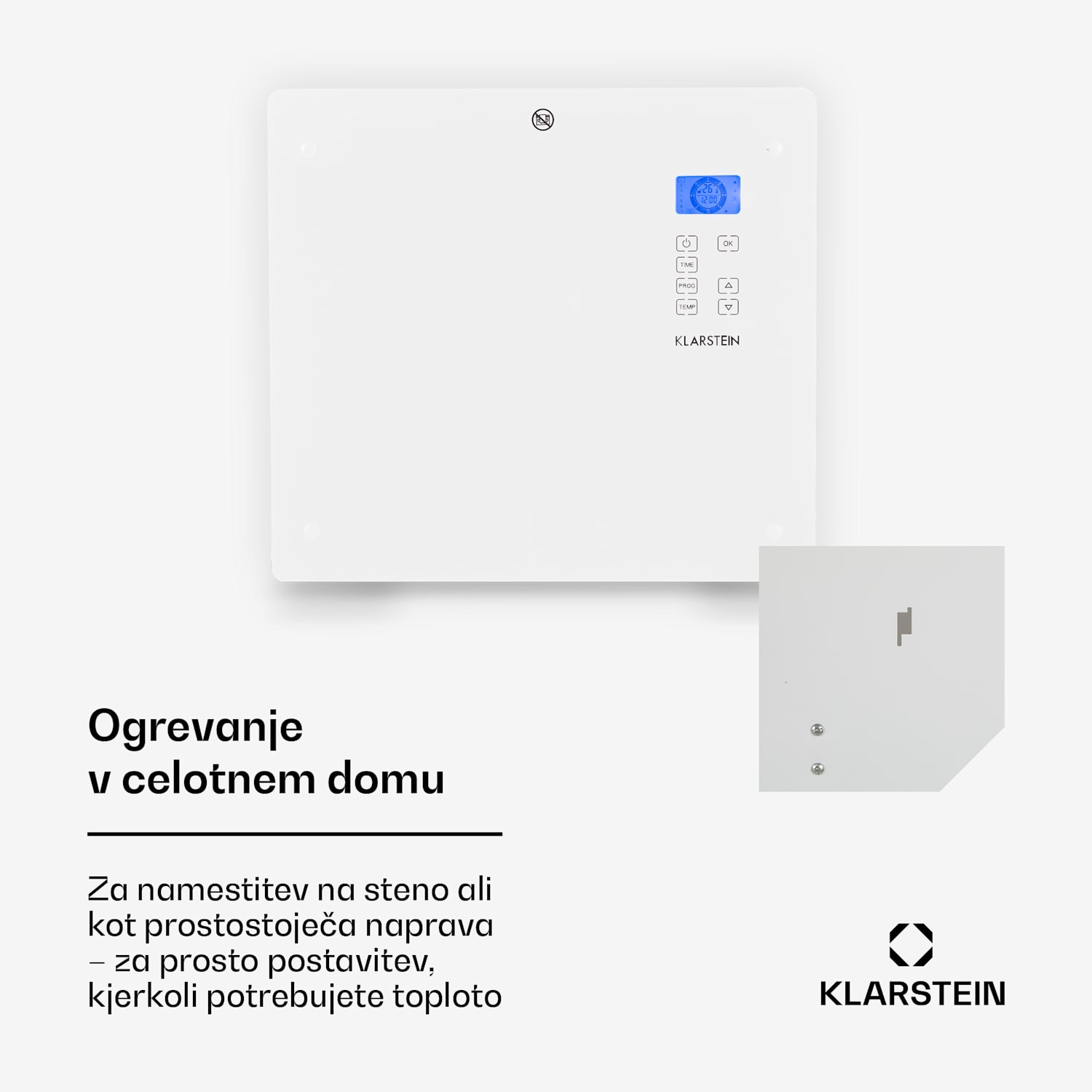 Norderney, konvekcijski grelnik, termostat, merilec časa, 1000 W, 20 m², bel 1000 W | Bela