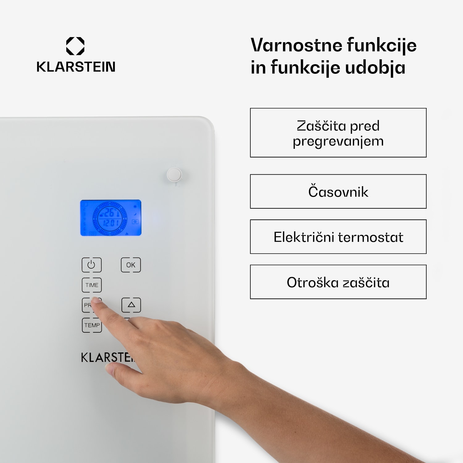 Norderney, konvekcijski grelnik, termostat, merilec časa, 1000 W, 20 m², bel 1000 W | Bela