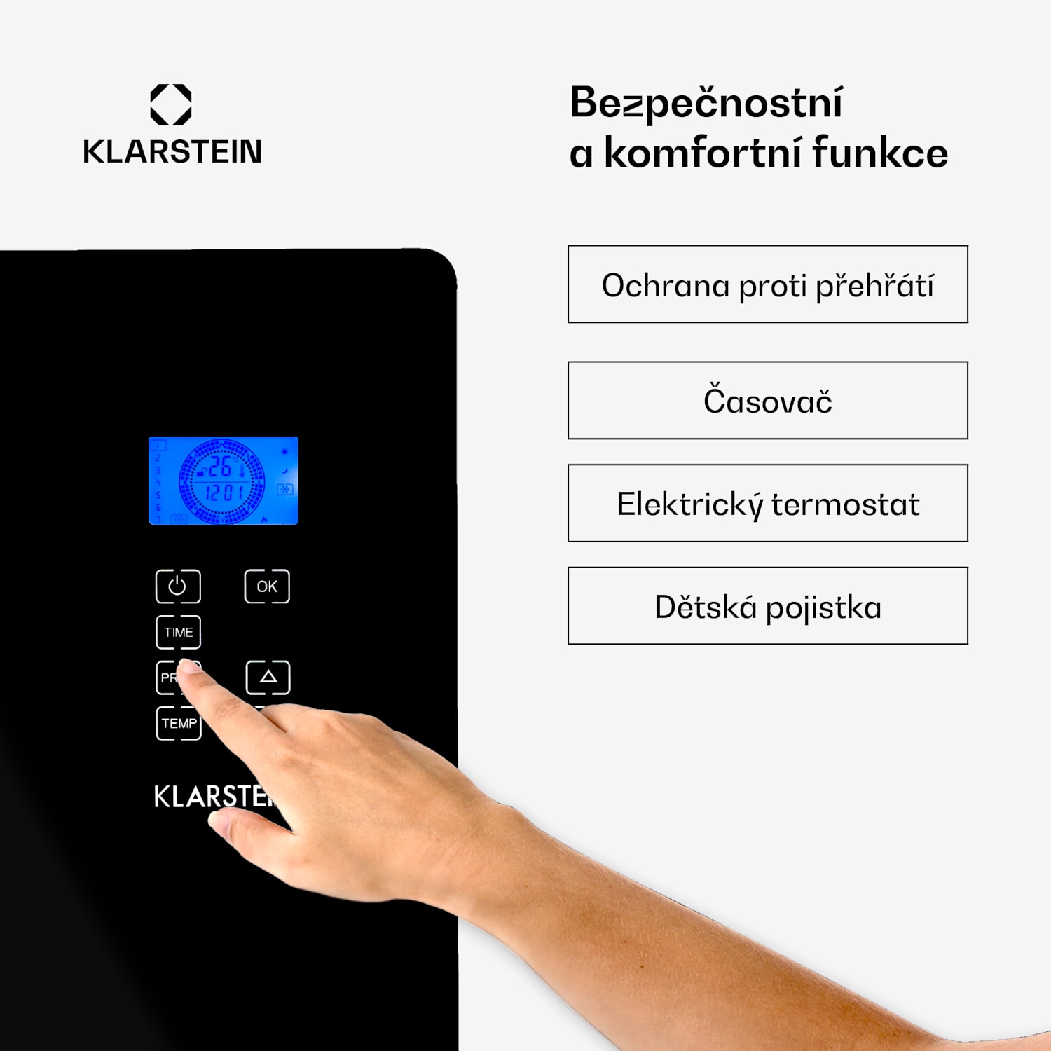 Norderney, konvektor, termostat, časovač, 2000 W, 30 m², černý 