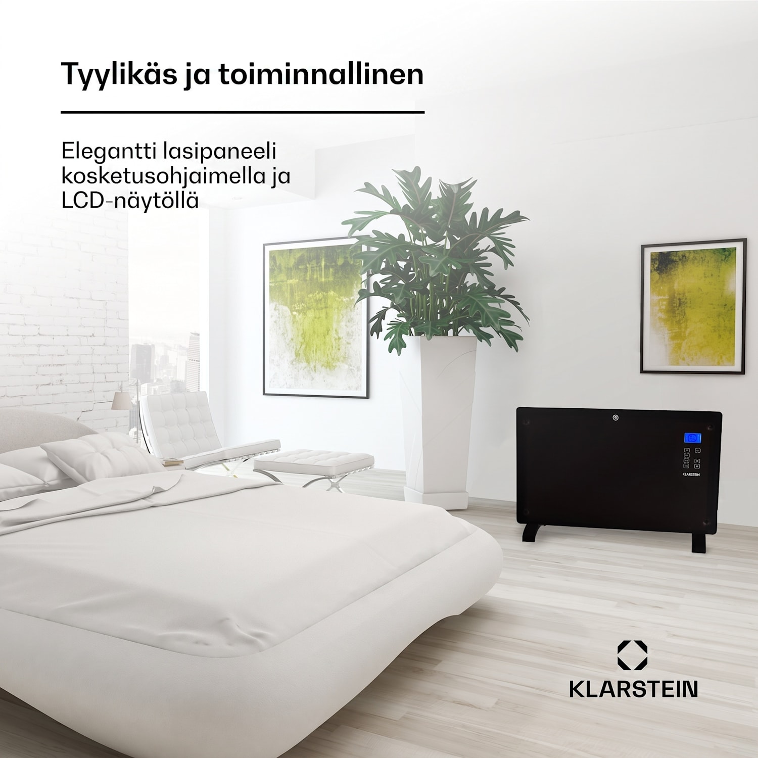 Norderney konvektorilämmitin termostaatti ajastin 2000 W 20 m² musta 2000 W | Musta