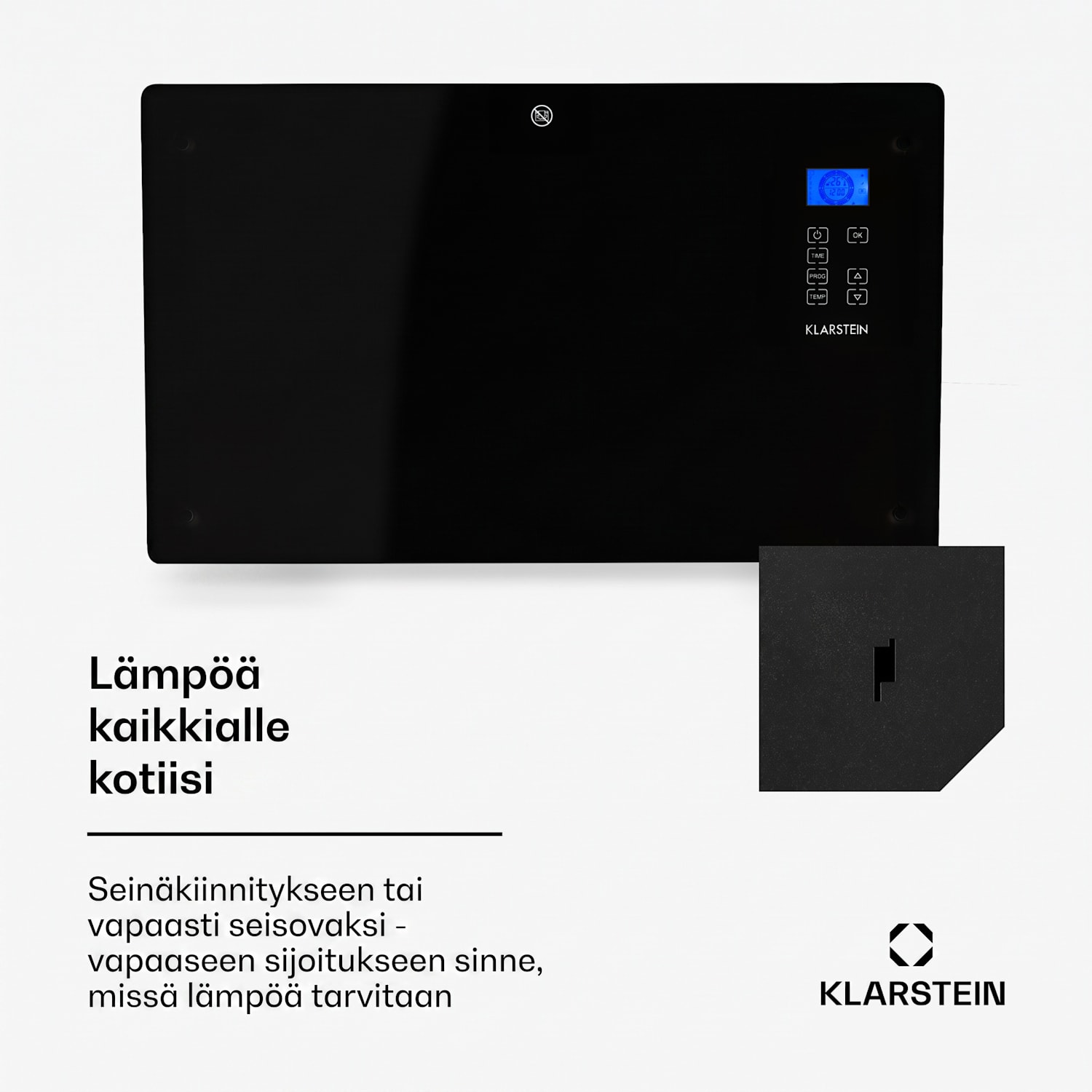 Norderney konvektorilämmitin termostaatti ajastin 2000 W 20 m² musta 2000 W | Musta