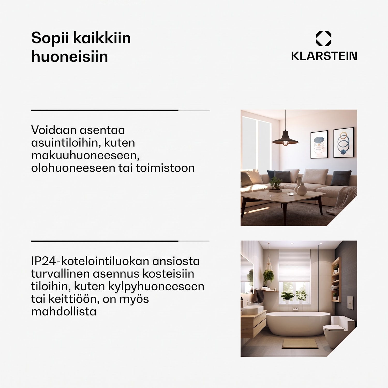 Norderney konvektorilämmitin termostaatti ajastin 2000 W 20 m² musta 2000 W | Musta