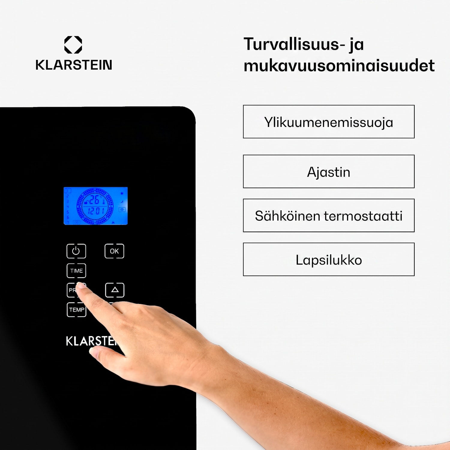 Norderney konvektorilämmitin termostaatti ajastin 2000 W 20 m² musta 2000 W | Musta