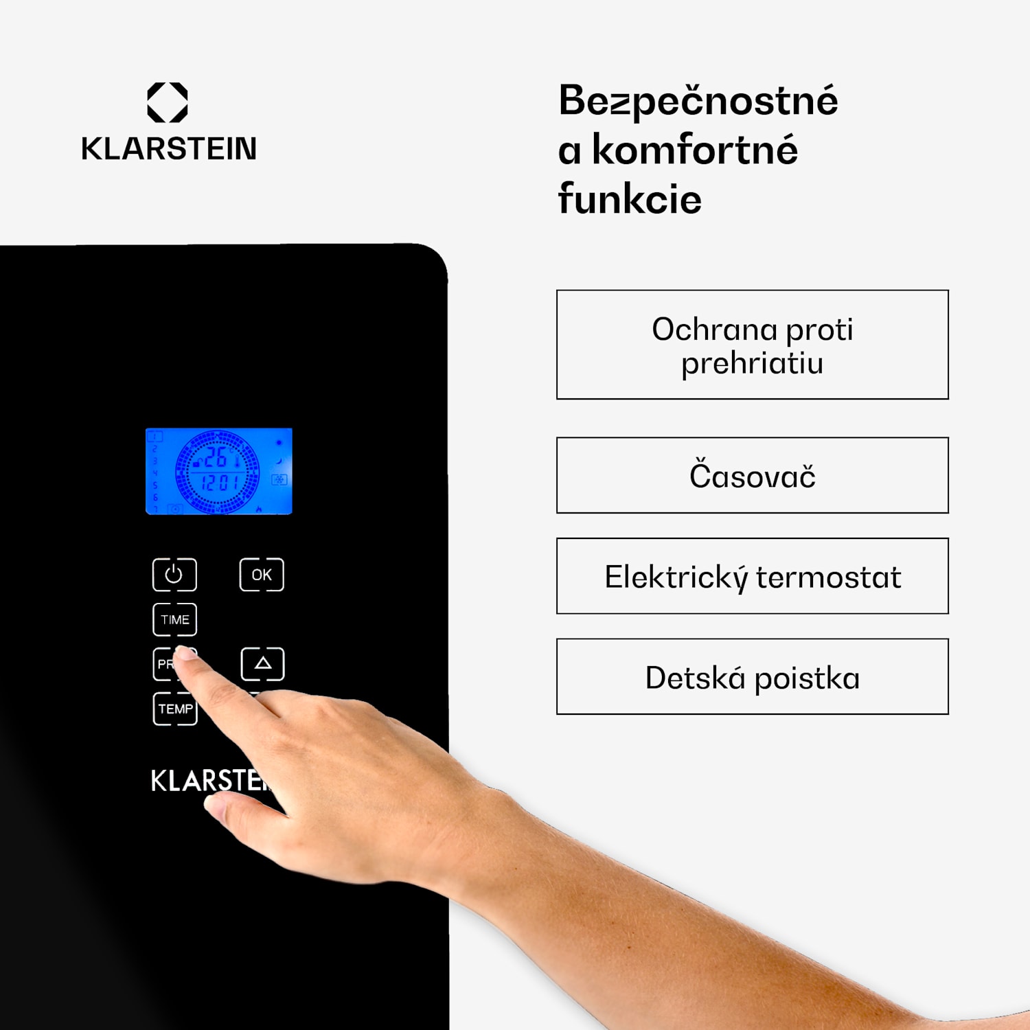 Norderney, konvektor, 2000 W, termostat, časovač, 30 m², čierny 2000 W | Čierna
