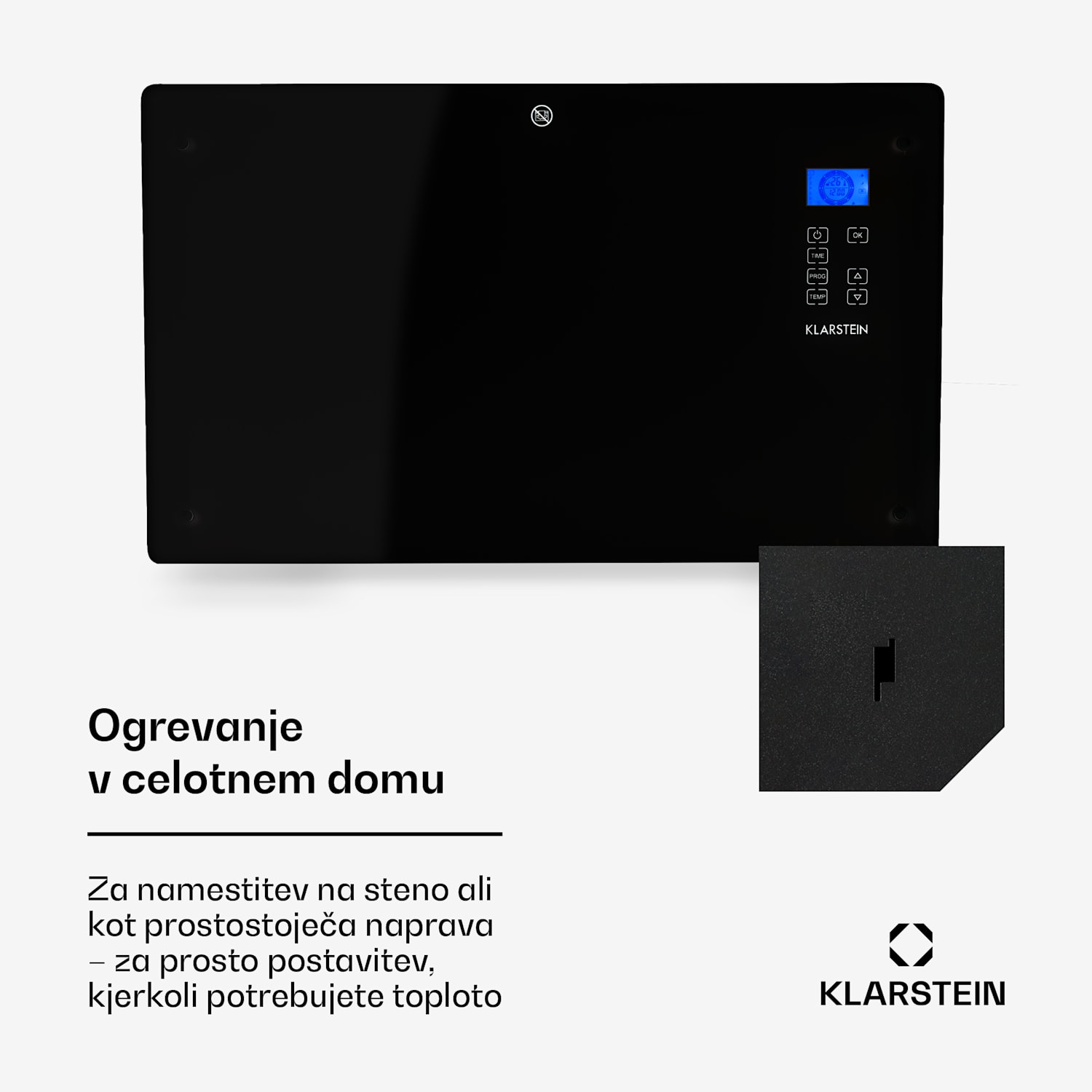 Norderney, konvekcijski grelnik, termostat, merilec časa, 2000 W, 30 m², črn 