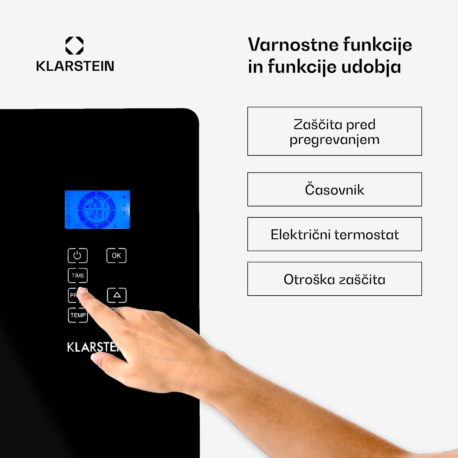 Norderney, konvekcijski grelnik, termostat, merilec časa, 2000 W, 30 m², črn 