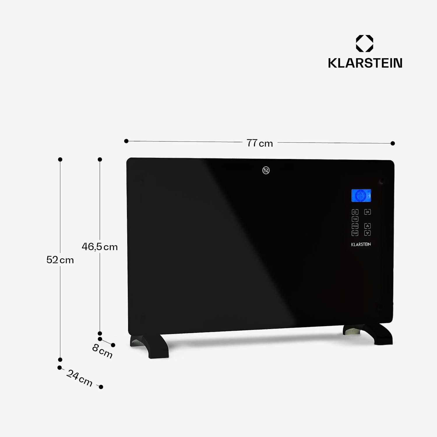 Norderney Termoconvettore Termostato Timer 2000W 30m² nero 