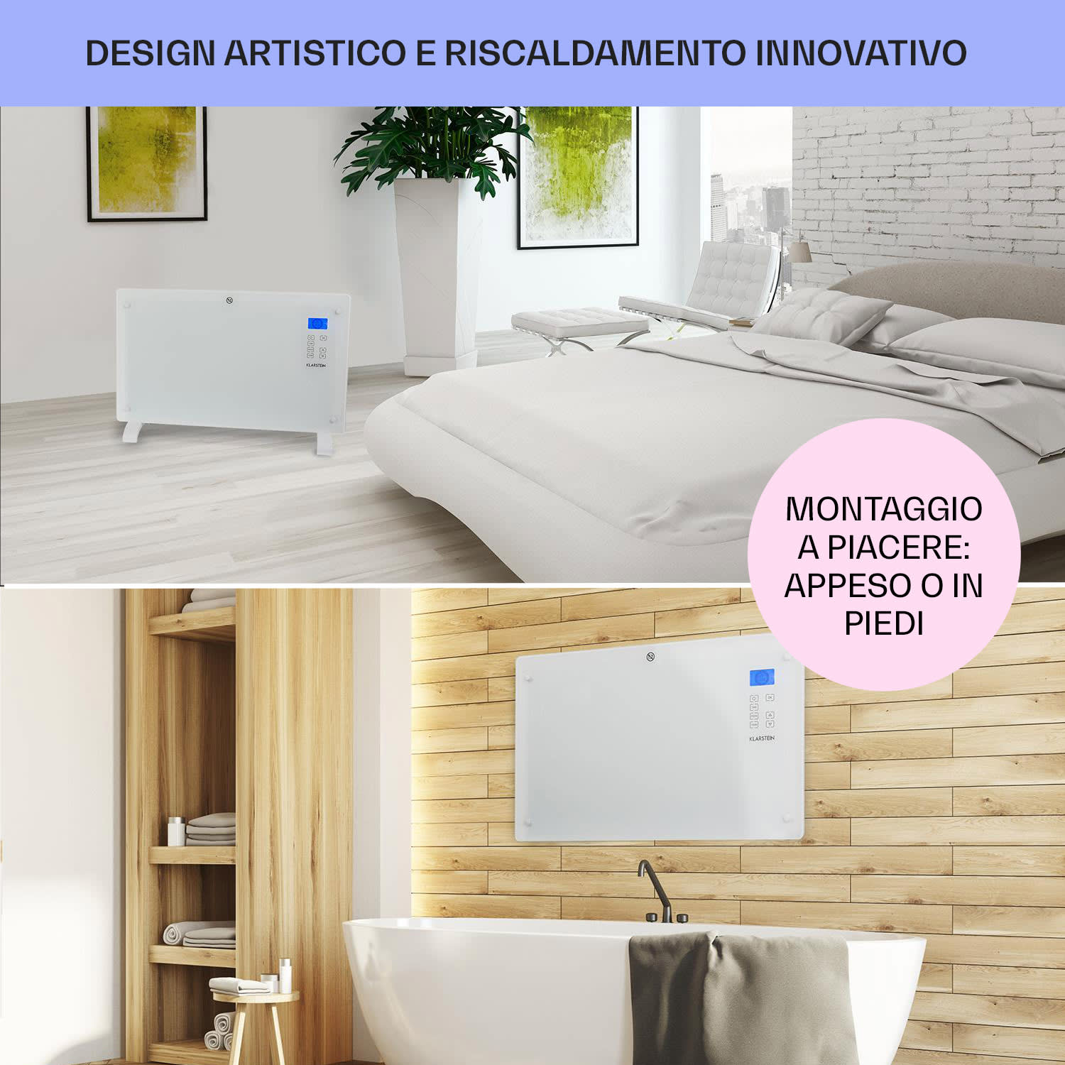 Norderney Termoconvettore Termostato Timer 2000W 30m² bianco 2000 W | Bianco