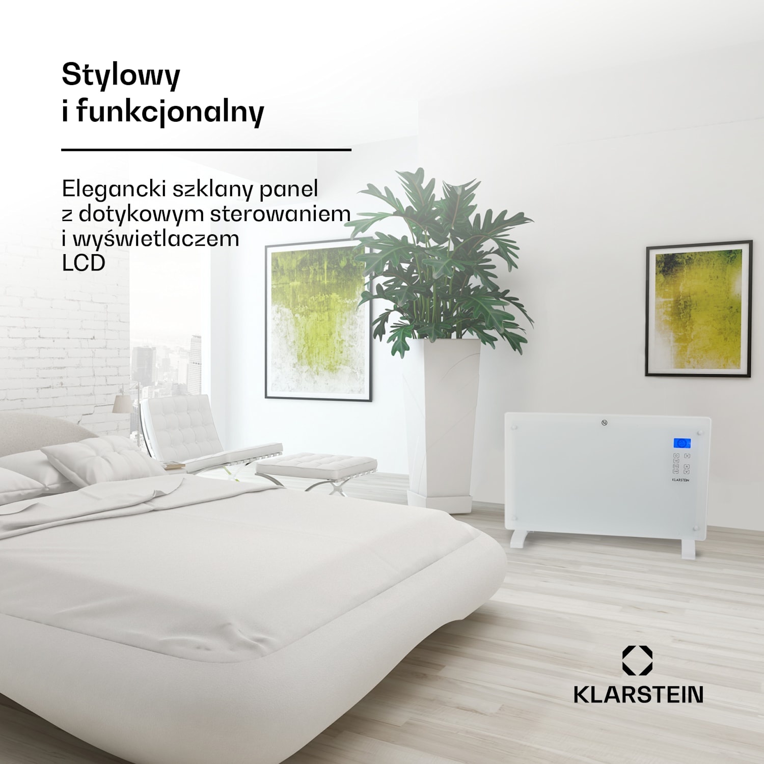 Norderney, grzejnik konwekcyjny, termostat, timer, 2000 W, 30 m², biały 