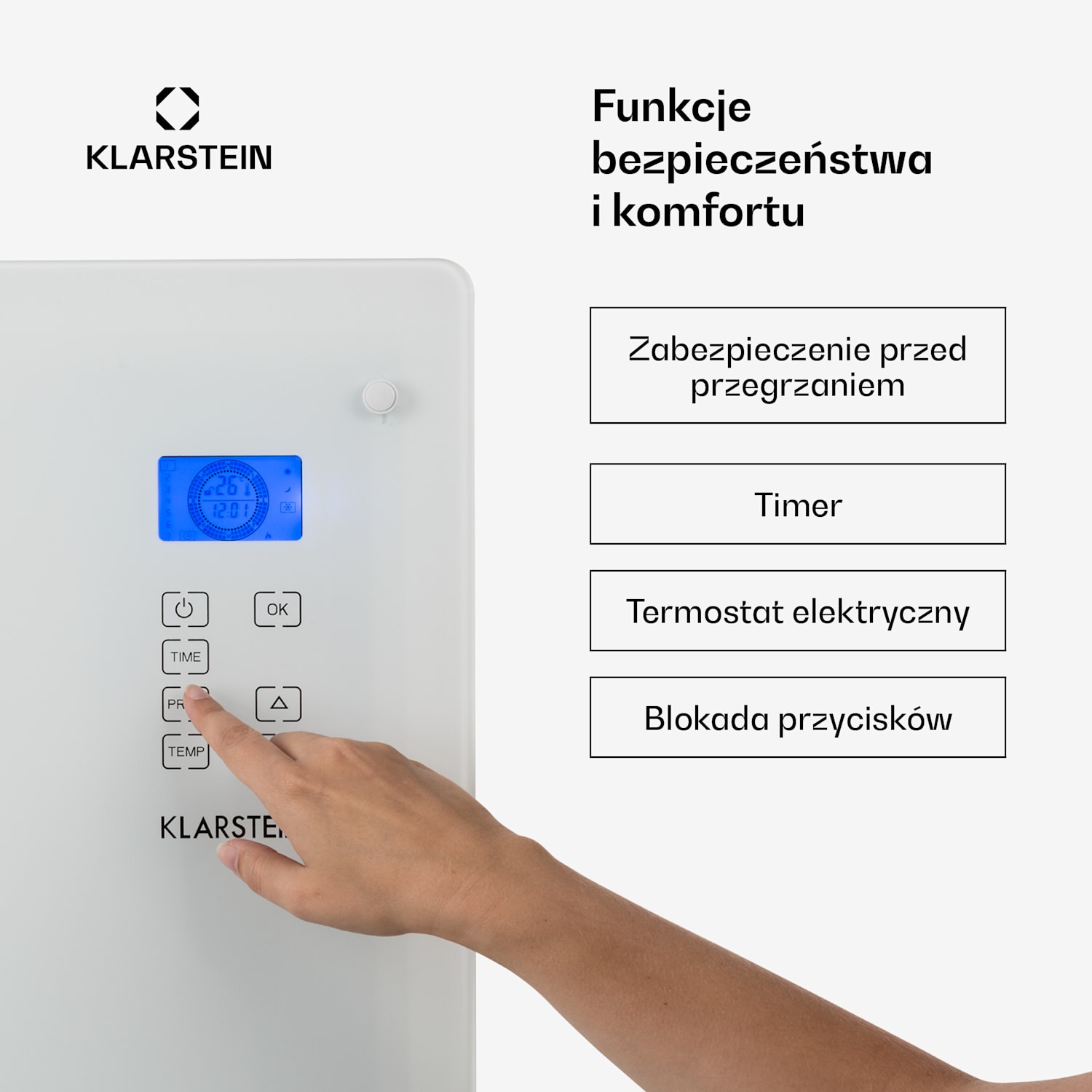 Norderney, grzejnik konwekcyjny, termostat, timer, 2000 W, 30 m², biały 