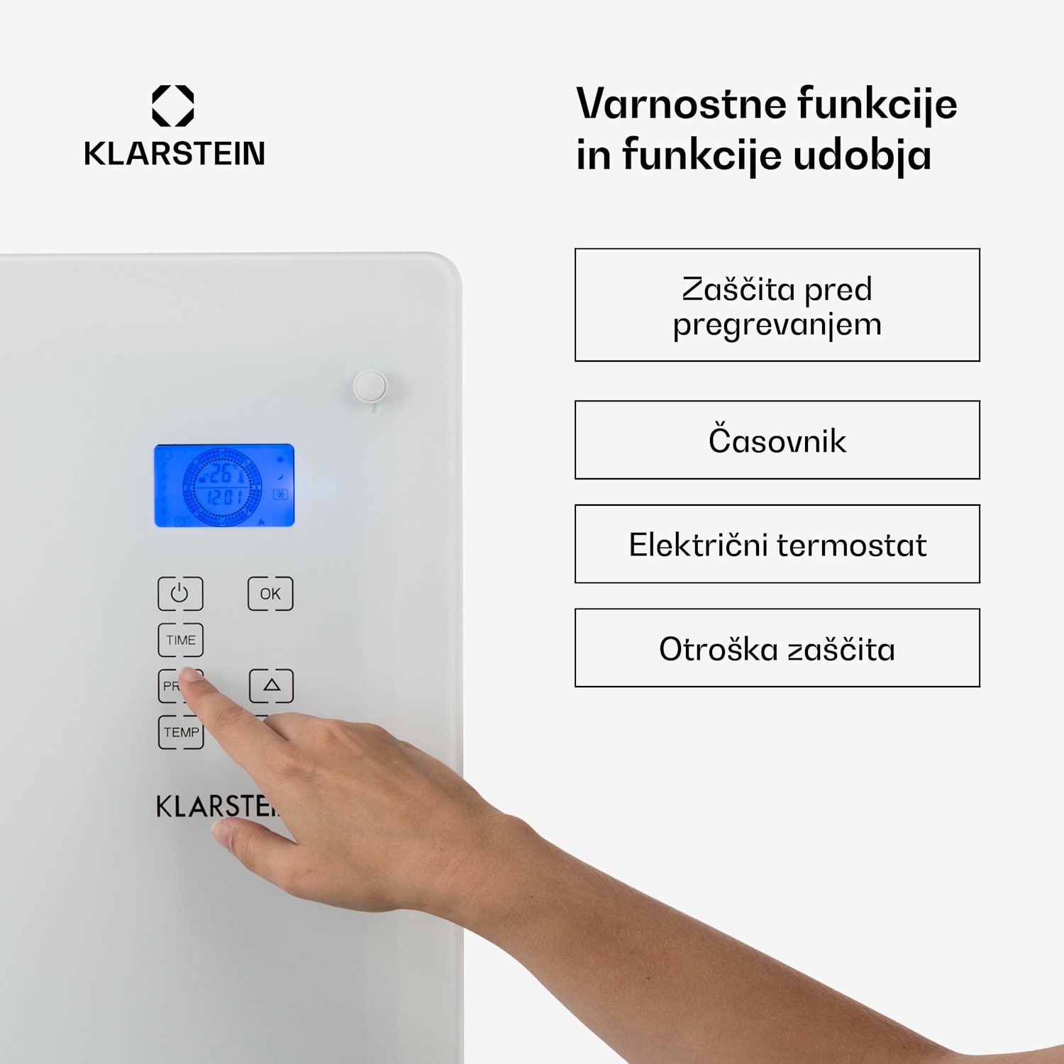 Norderney, konvekcijski grelnik, termostat, merilec časa, 2000 W, 30 m², bel 2000 W | Bela