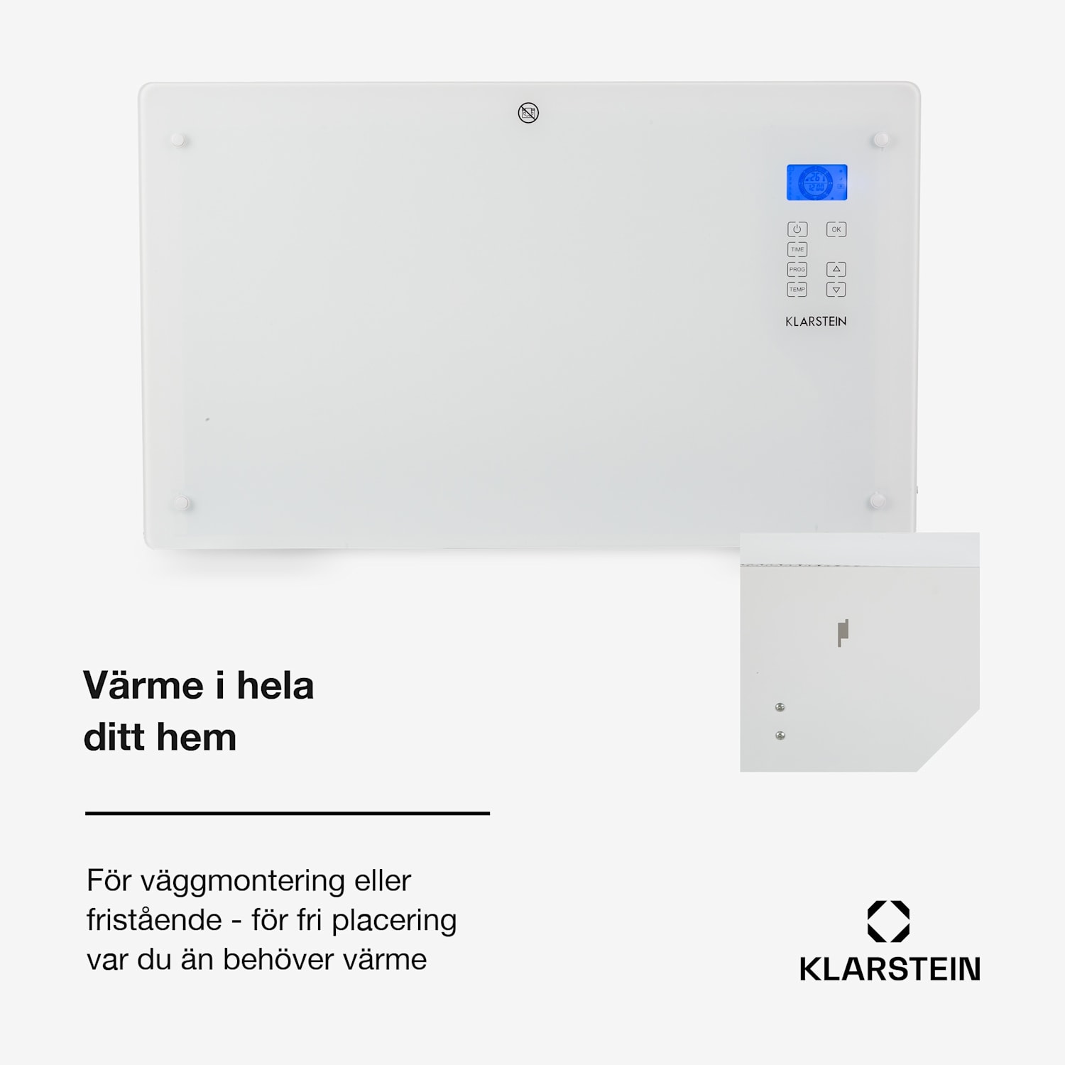 Norderney konvektorelement termostat timer 2 000 W 30 m² vit 2000 W | Vit