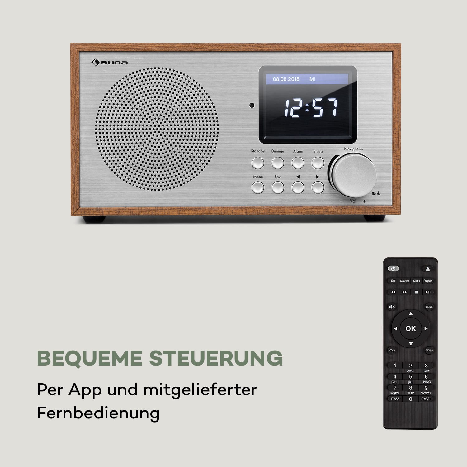 Silver Star Mini Internet DAB+/UKW Radio, WiFi, BT, DAB+/UKW, Eiche