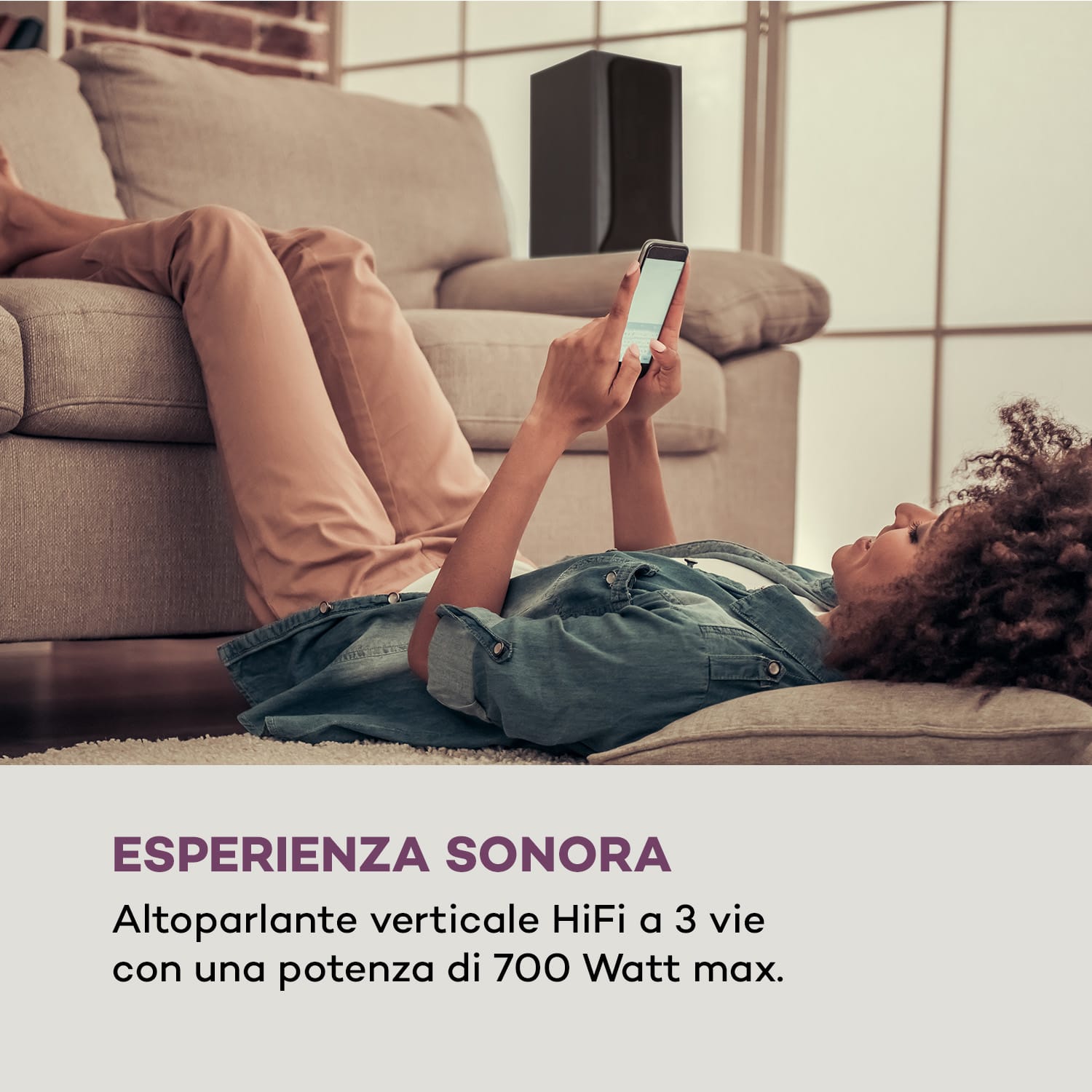 Line E 1005 Altoparlante da Pavimento HiFi a 3 vie  700 W max. nero 