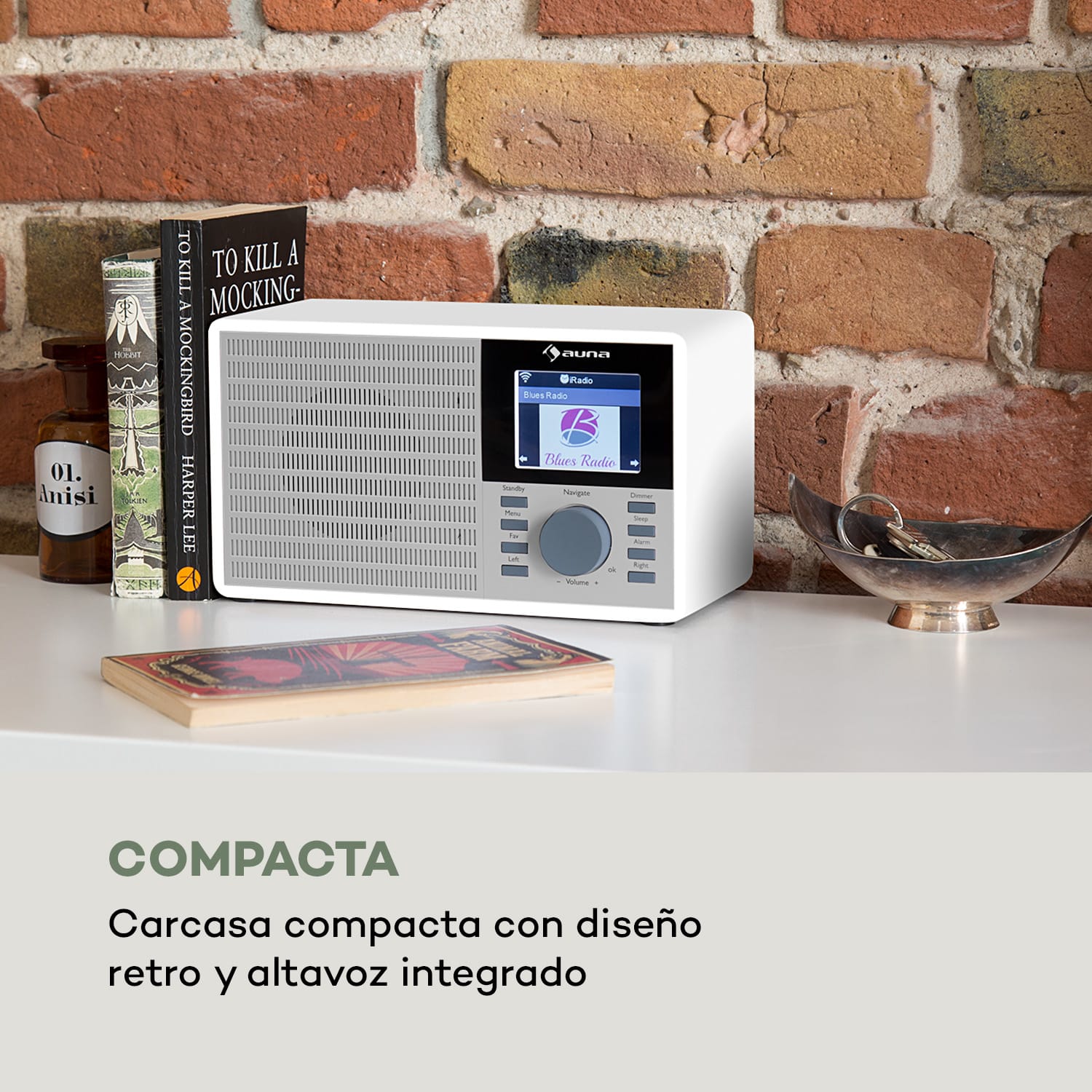 IR-160 Radio con Internet WiFi USB AUX UPnP 2.8" Pantalla TFT mando a distancia blanco Blanco