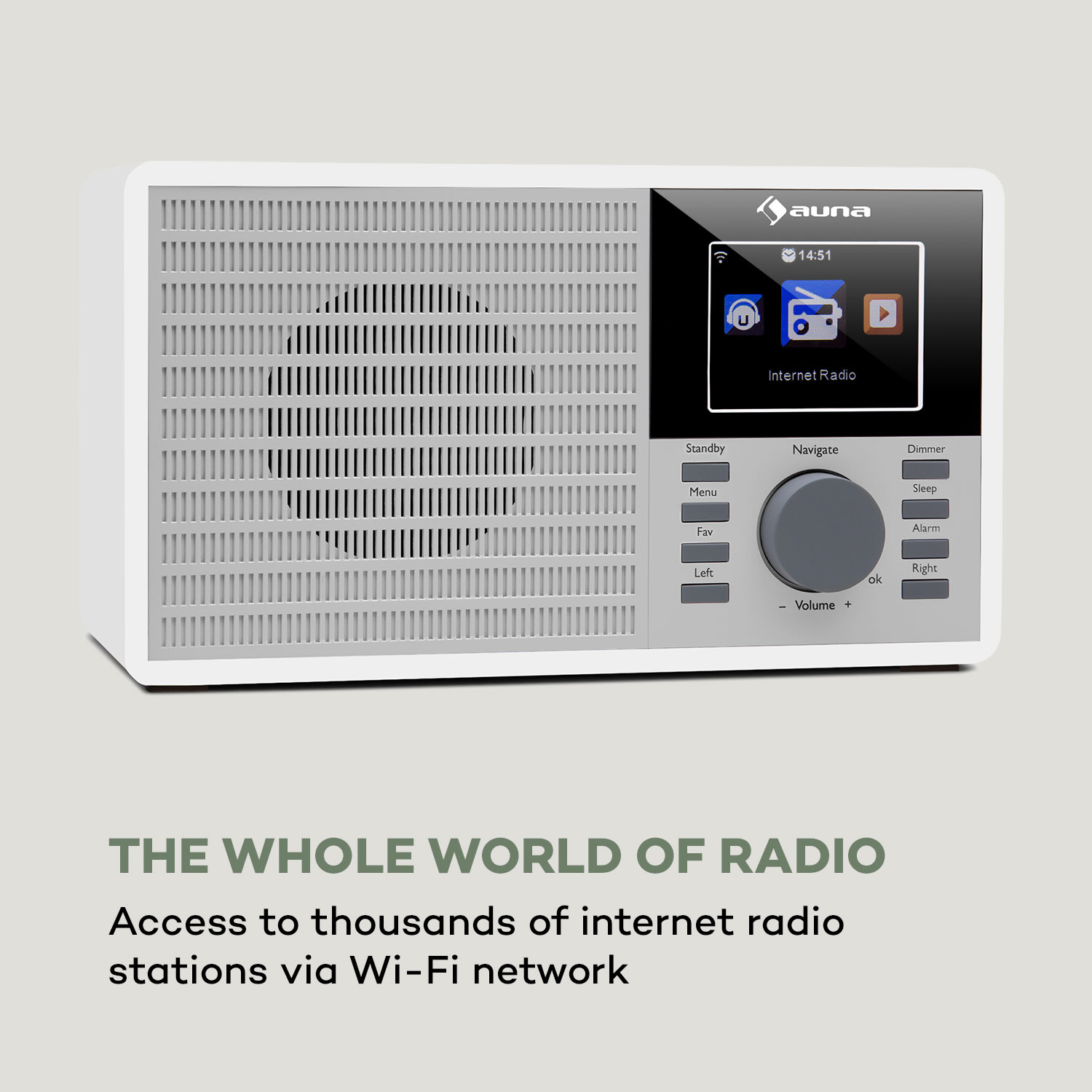 IR-160, internetové rádio, WiFi, USB, AUX, UPNP, 2.8" TFT, dálkové ovládání, bílé Bílá