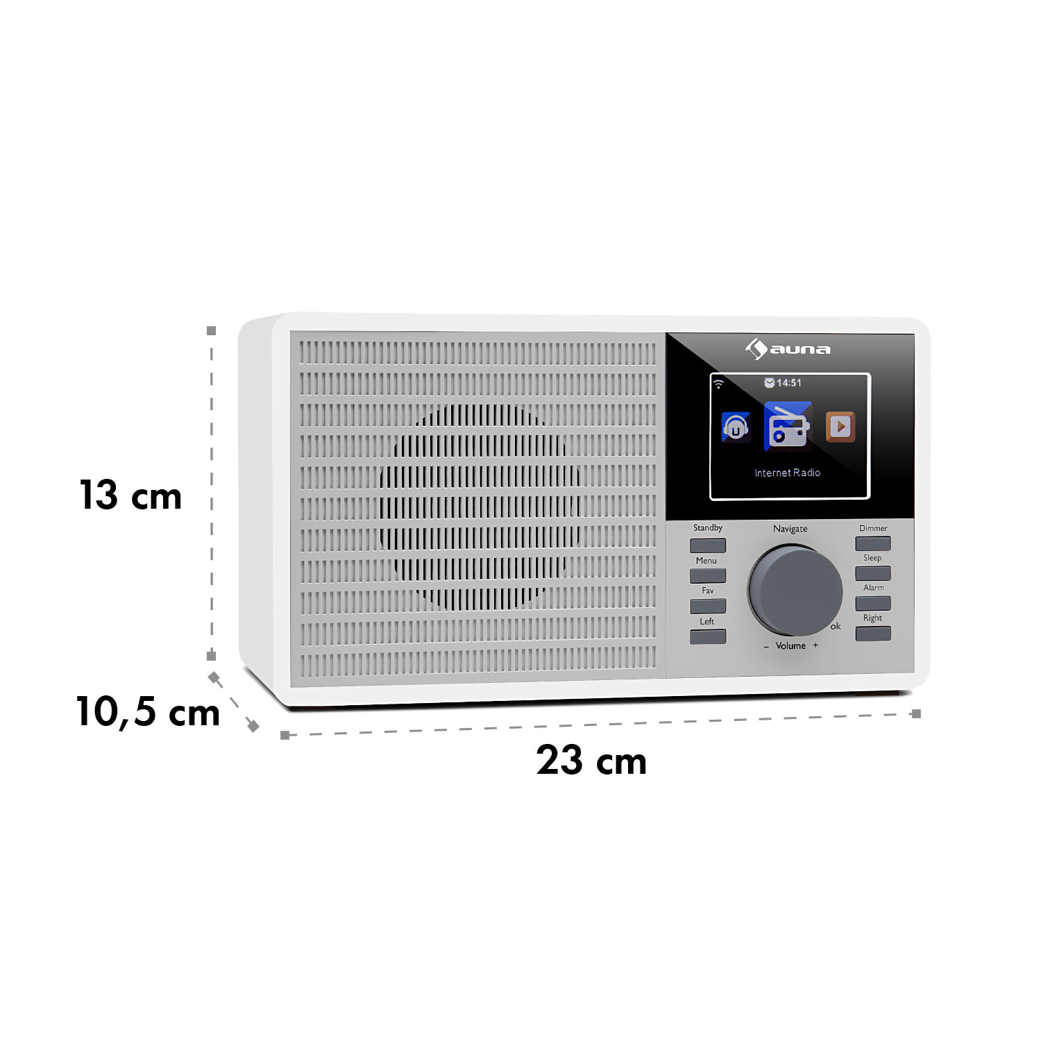 IR-160 internetradio WIFI USB AUX UPnP 2.8" TFT-display afstandsbediening wit Wit