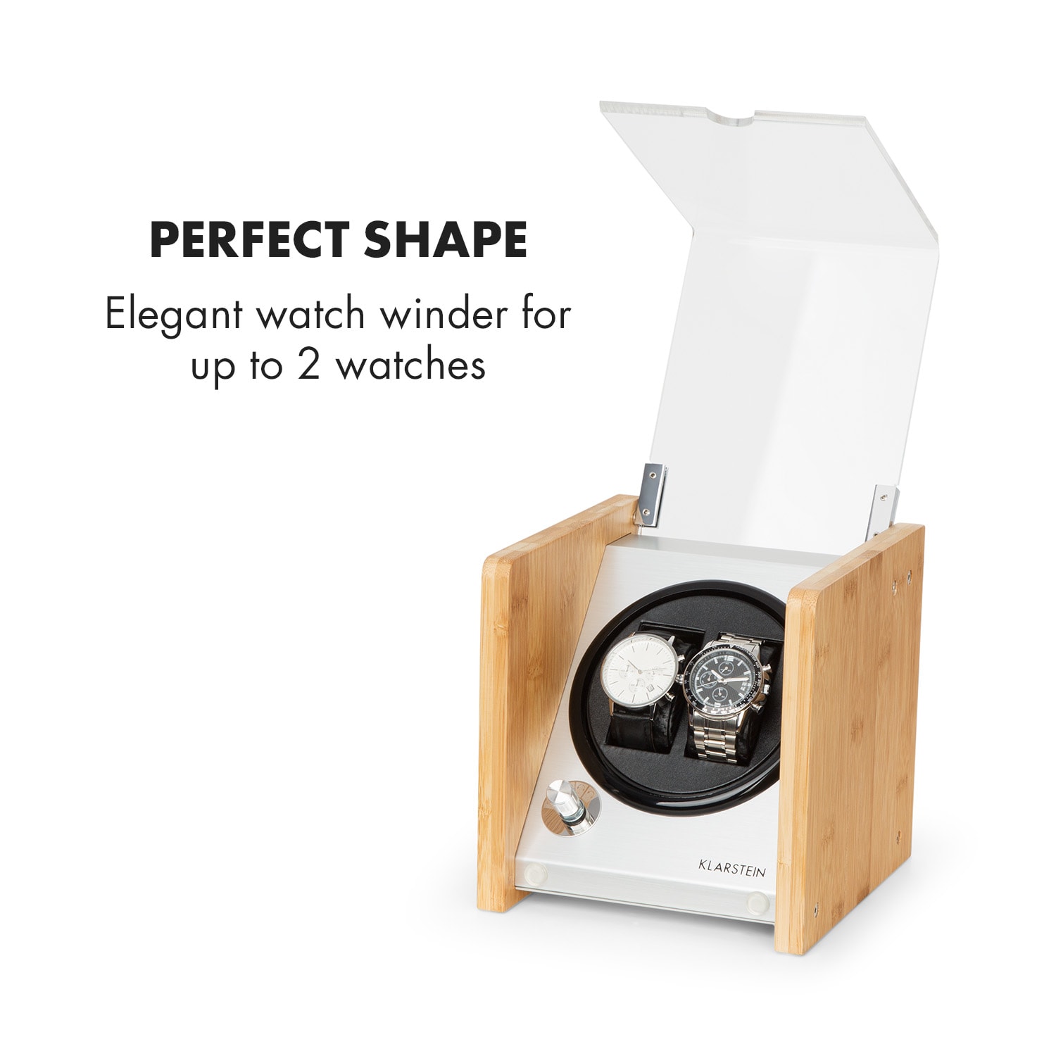 Hanoi 2 watch winder, 2 watches, 3 speeds, 4 modes, bamboo 2 watches
